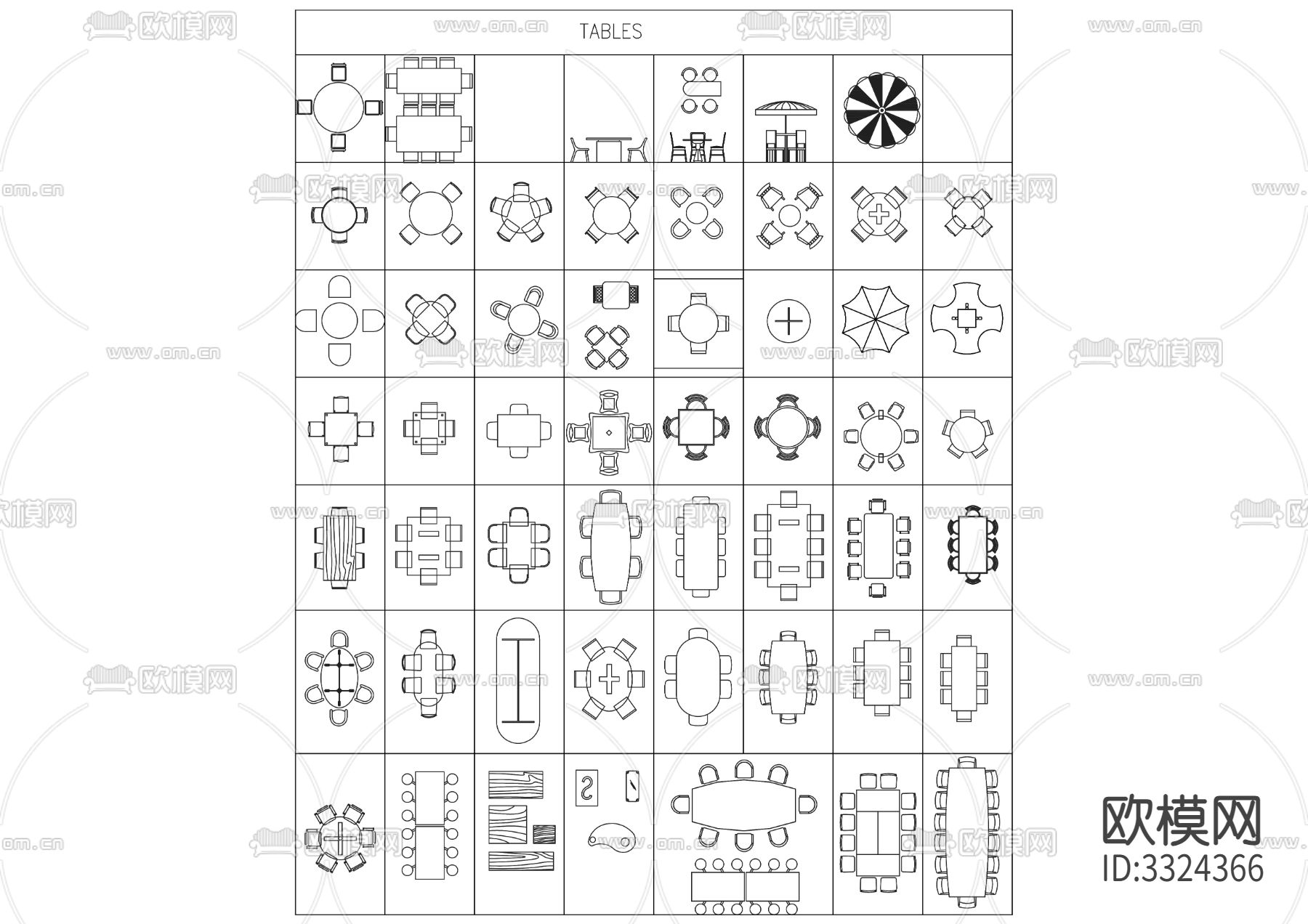 各种标准尺寸会议办公桌椅合集cad图库下载