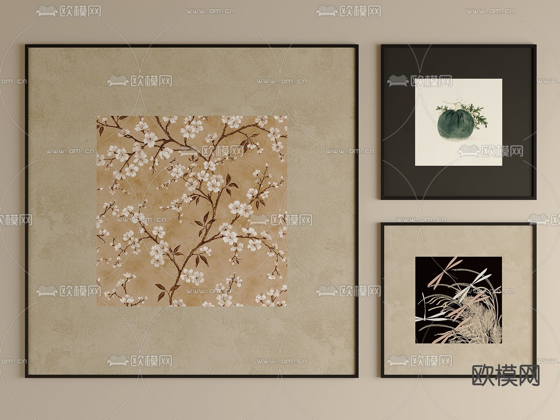 美拉德装饰画su模型