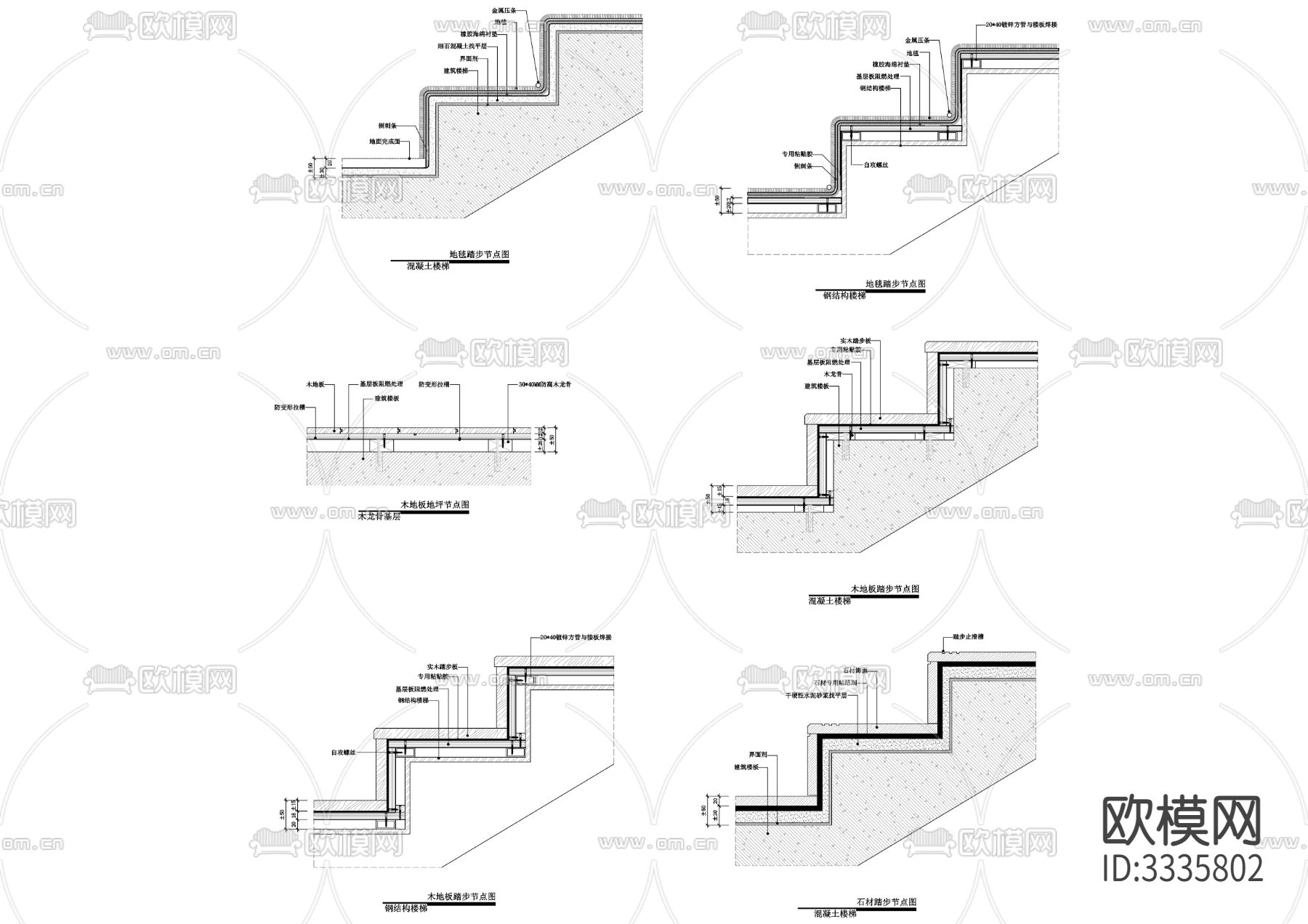 各种楼梯踏步节点大样图下载