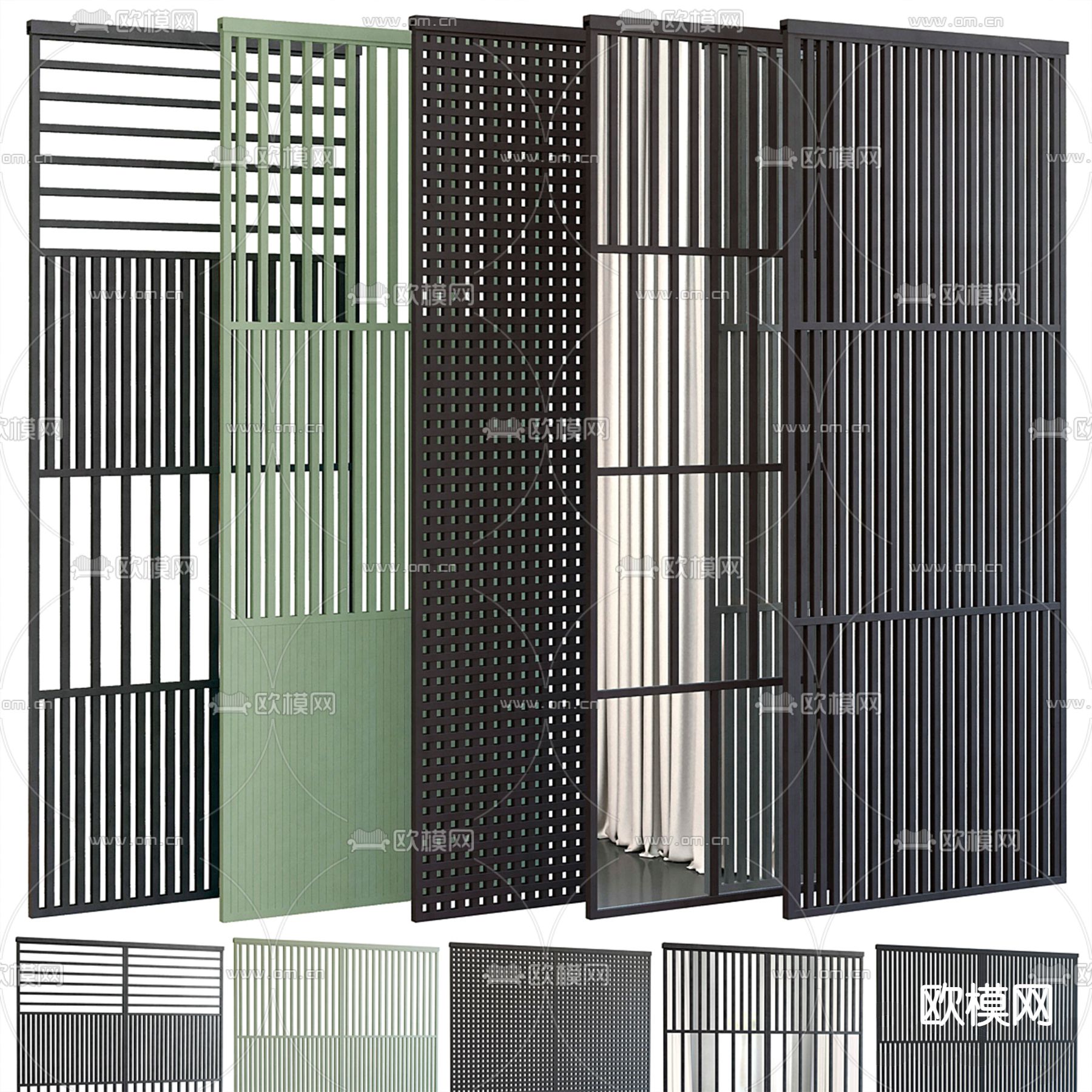 装饰屏风 镂空屏风3d模型下载（渲染图2）