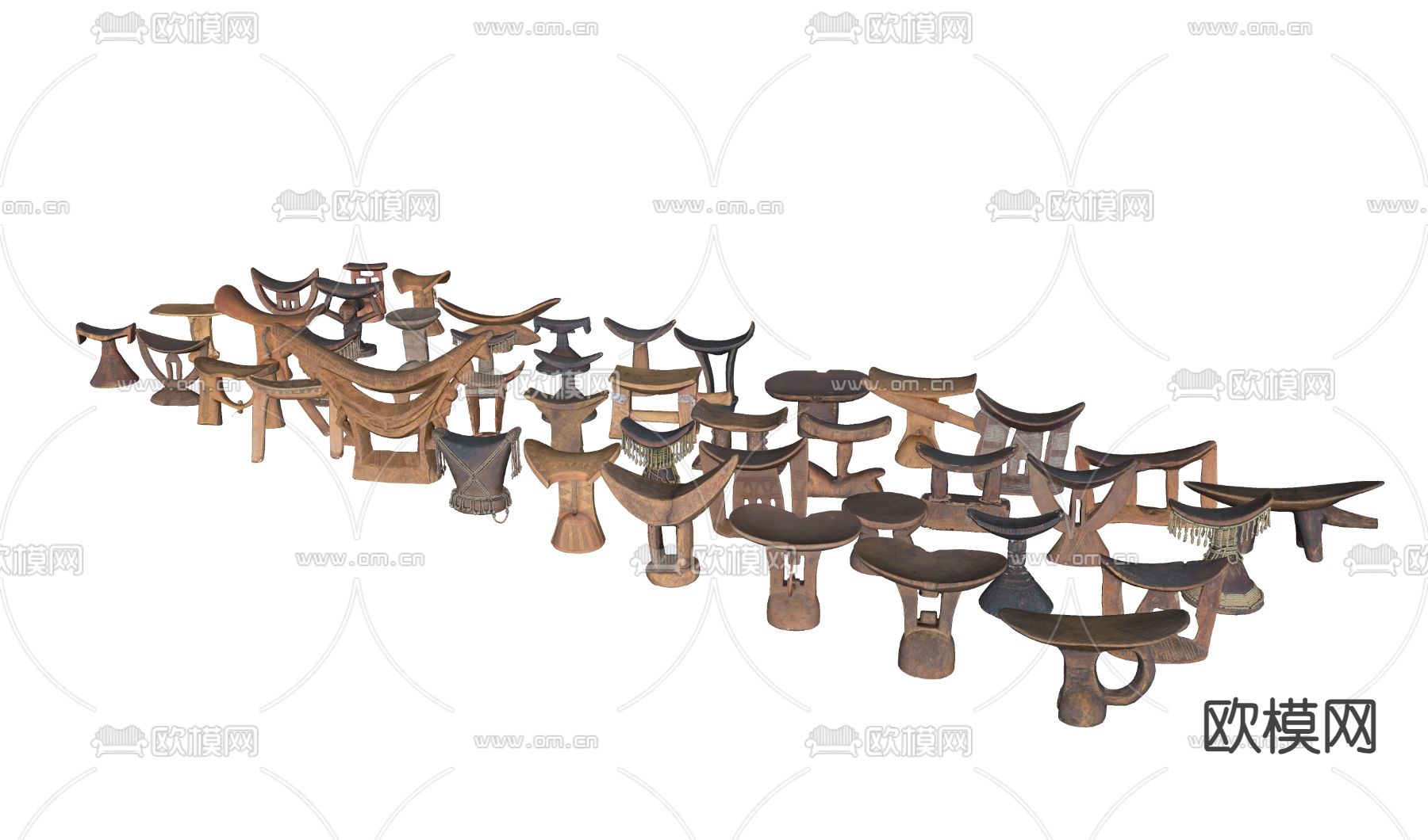 非洲头枕su模型下载（渲染图1）