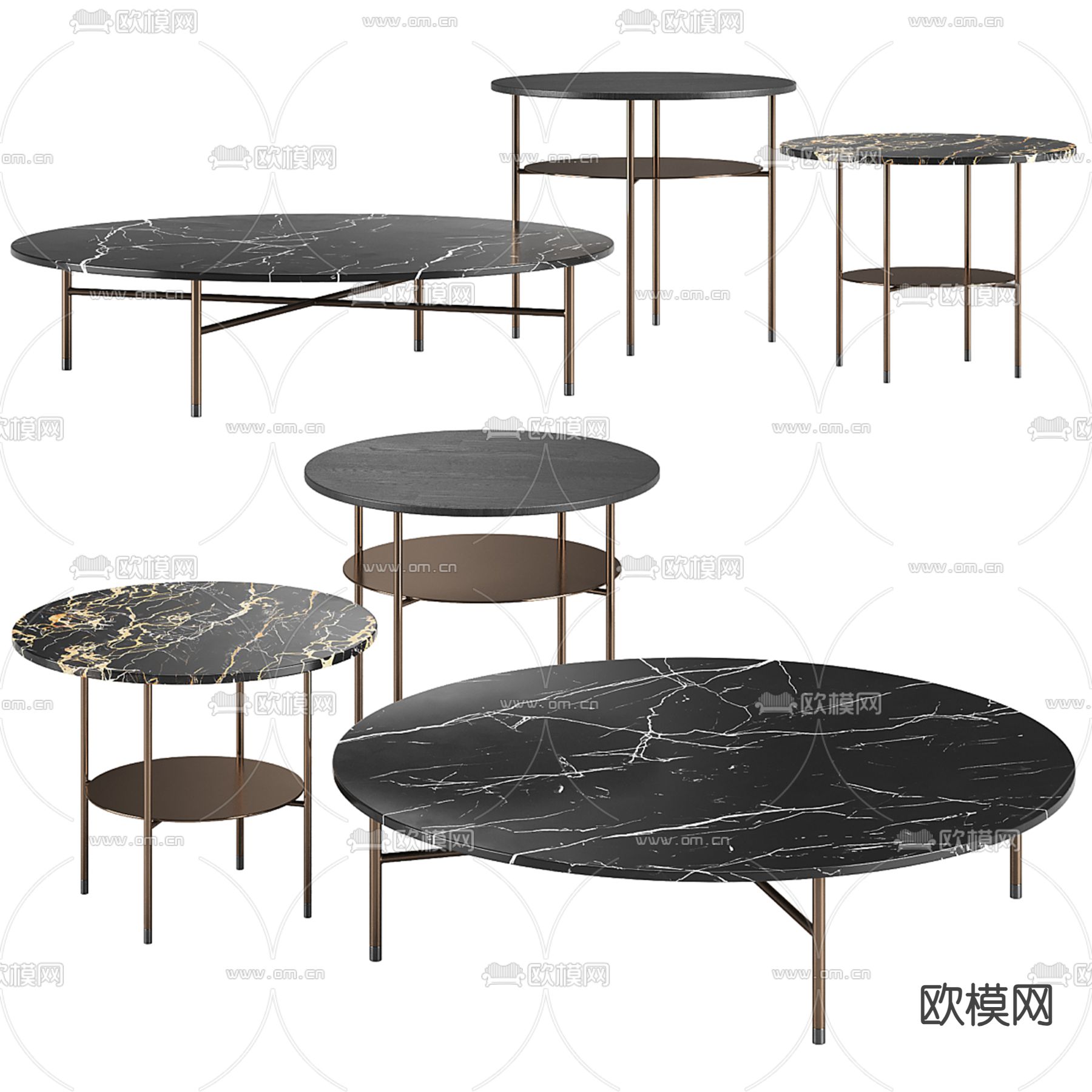 Minotti 组合茶几3d模型下载