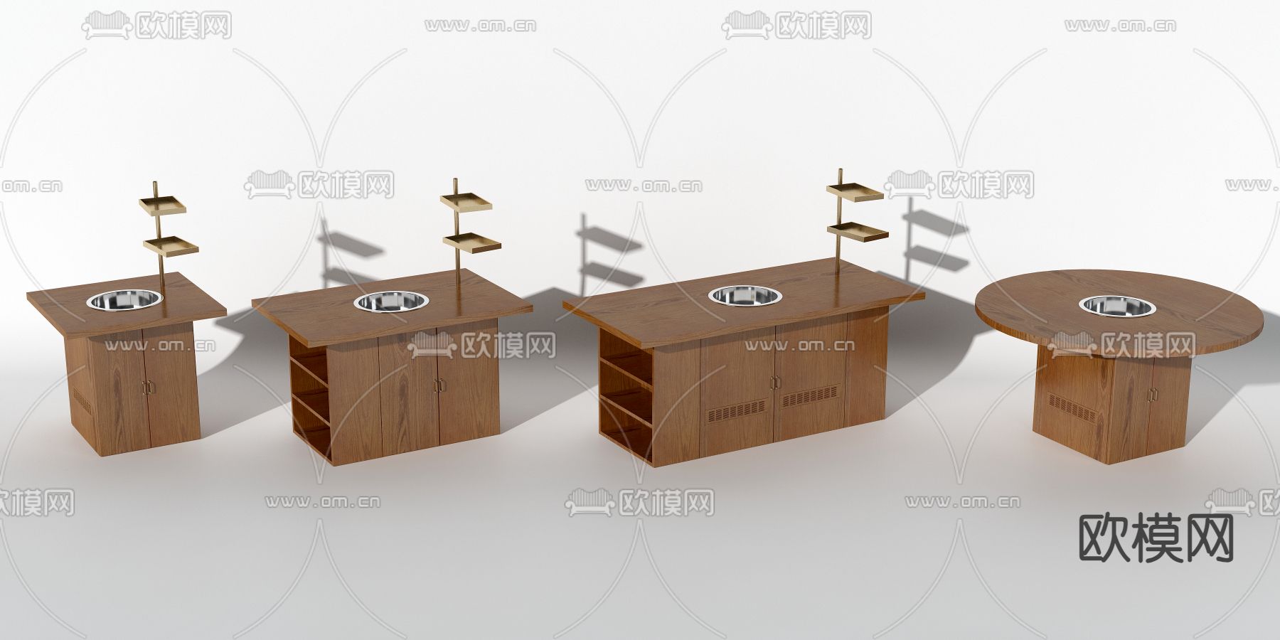 火锅店餐桌3d模型下载