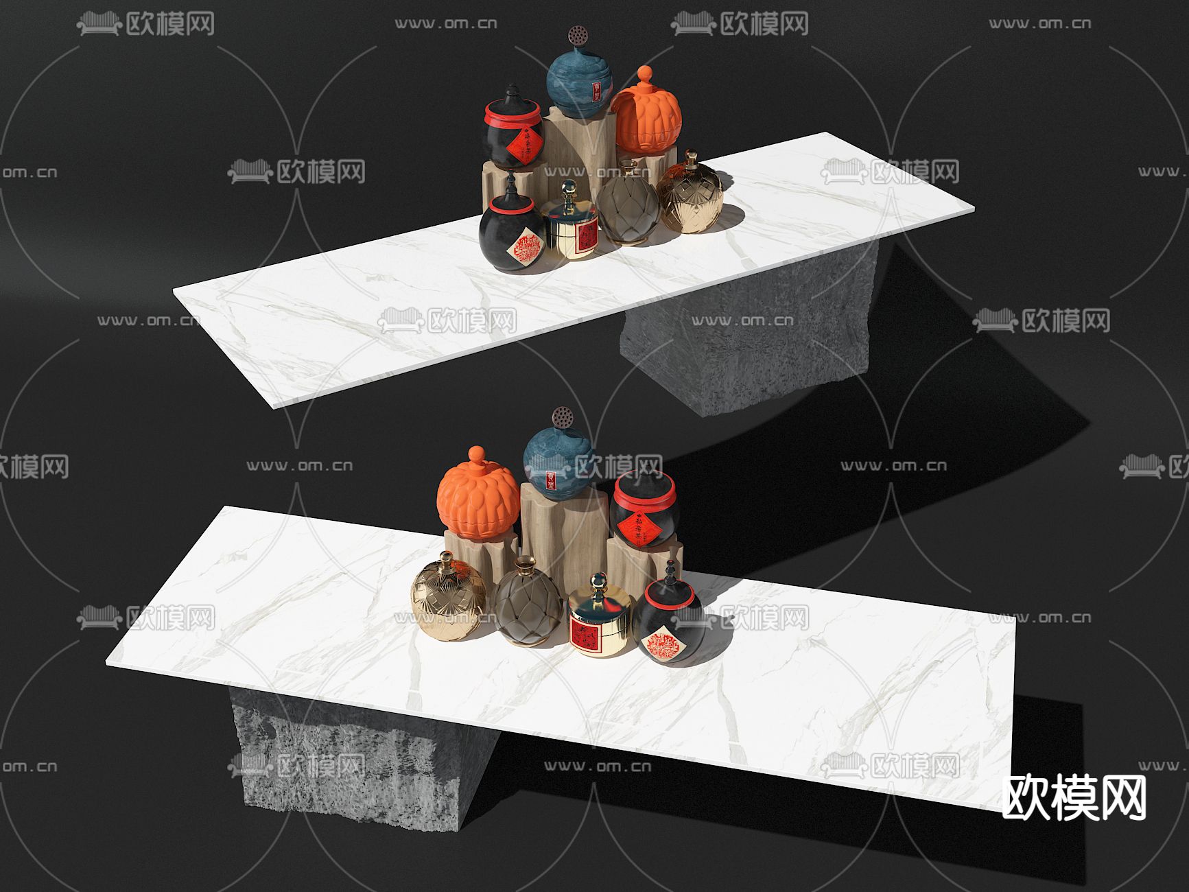 新中式酒罐 酒瓶3d模型下载