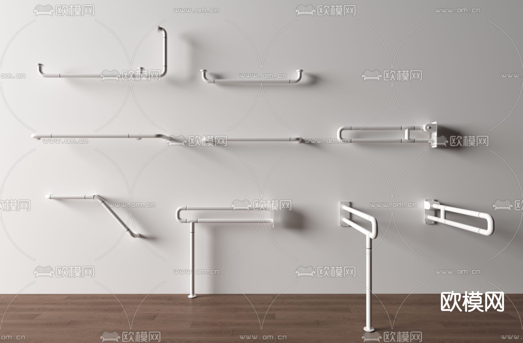 医院 卫生间辅助扶手3d模型下载