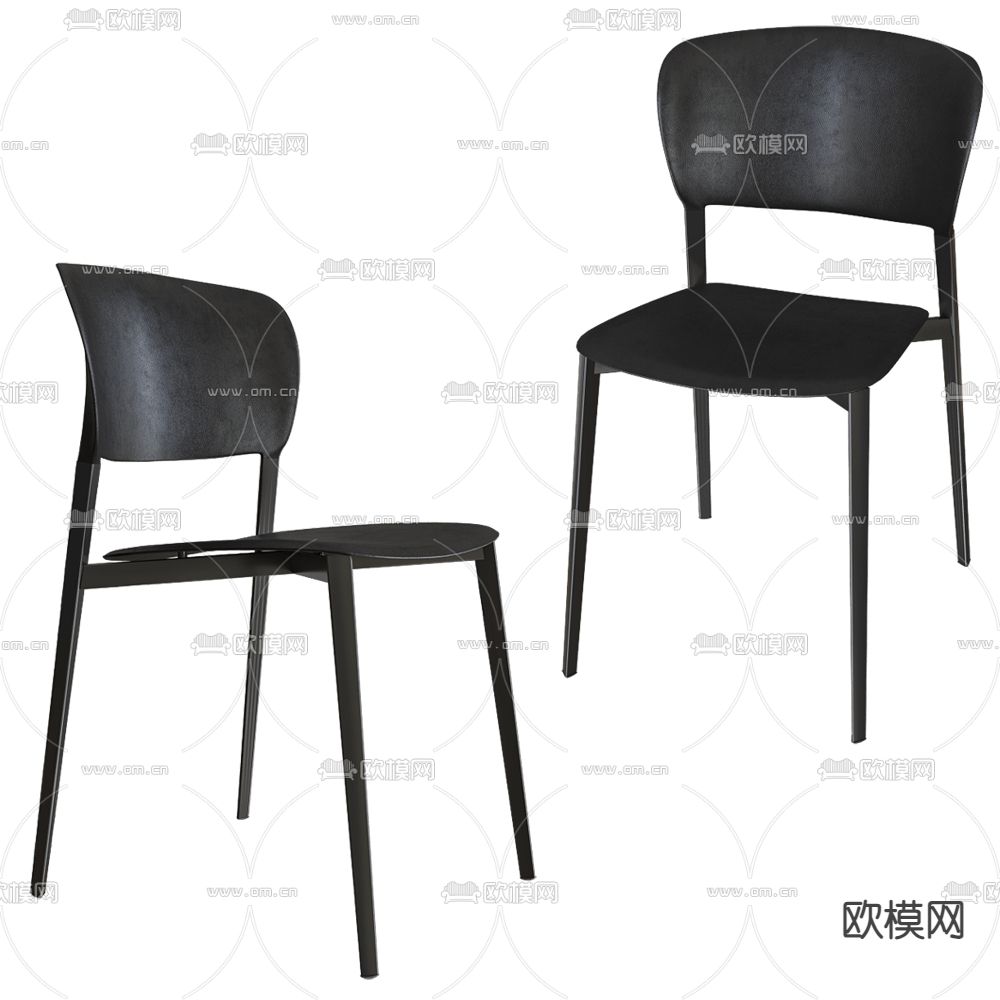 Ply 黑奢椅子 餐椅3d模型下载