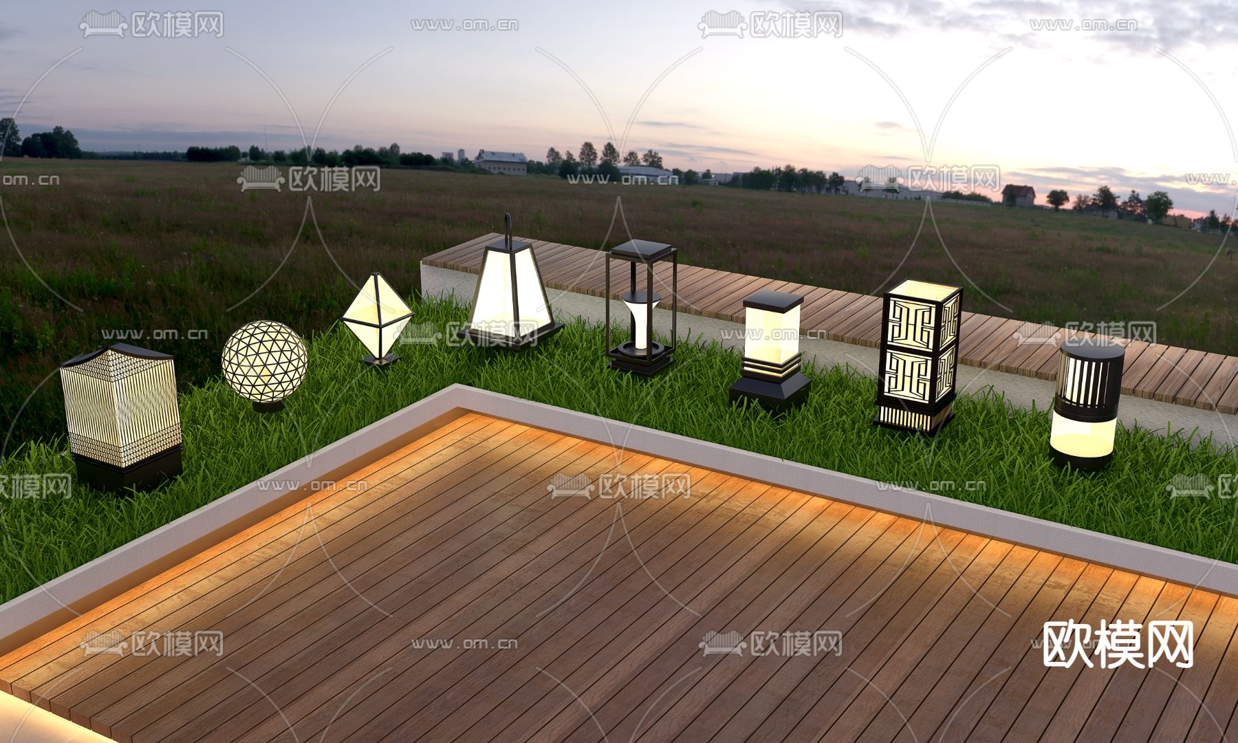 户外灯 景观灯 草坪灯 庭院灯3d模型下载