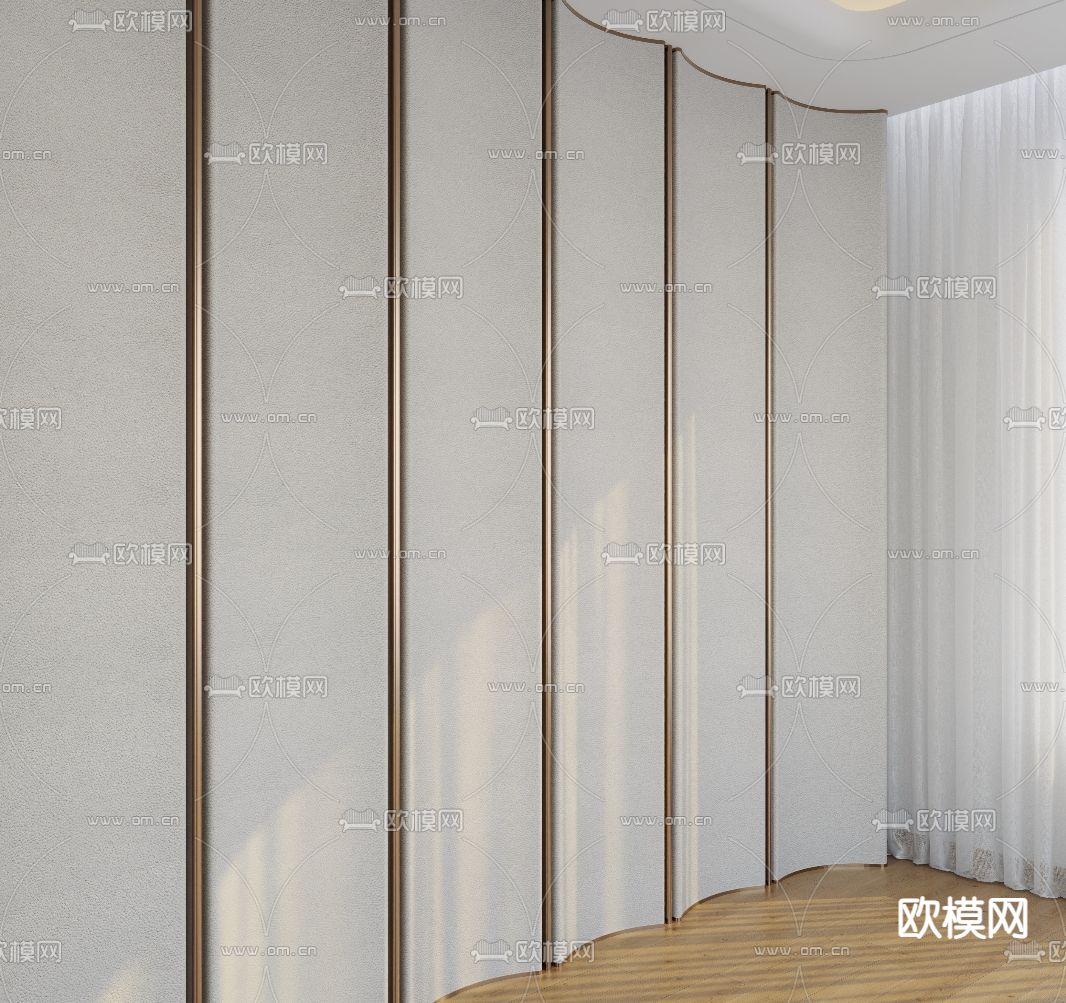 真皮硬包背景3d模型下载（渲染图3）