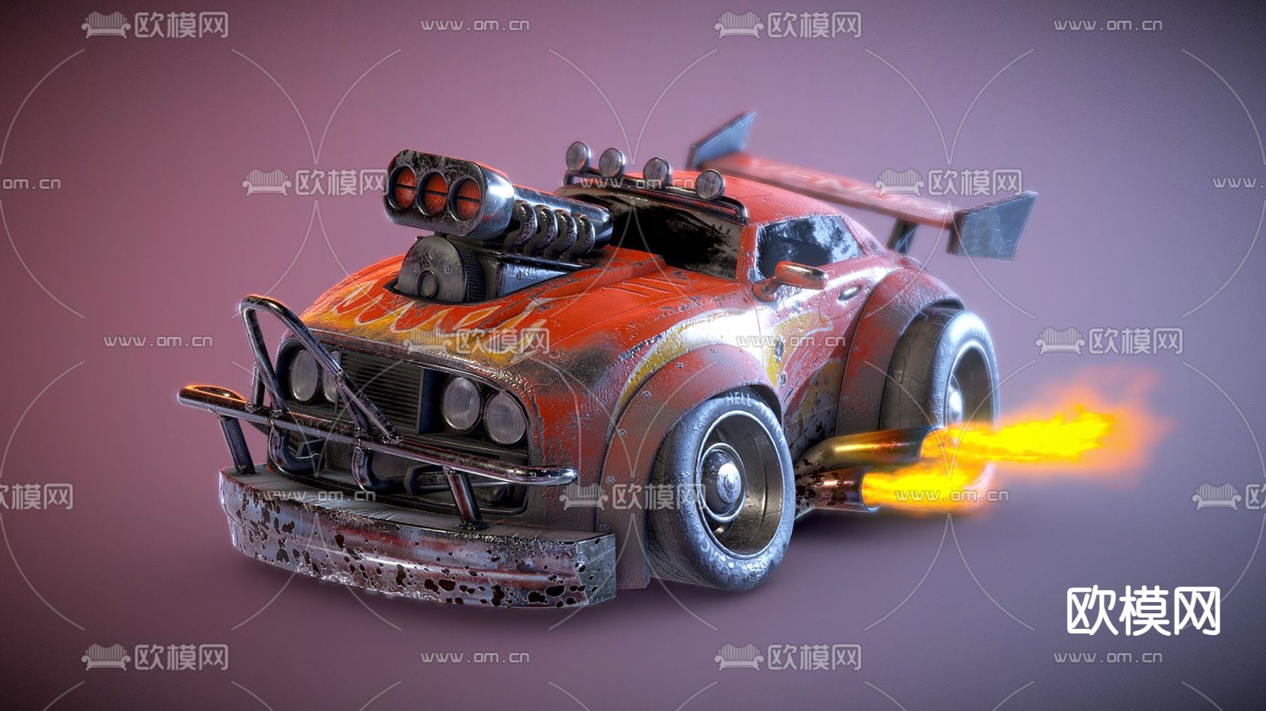 工业风汽车 破旧汽车3d模型下载（渲染图1）