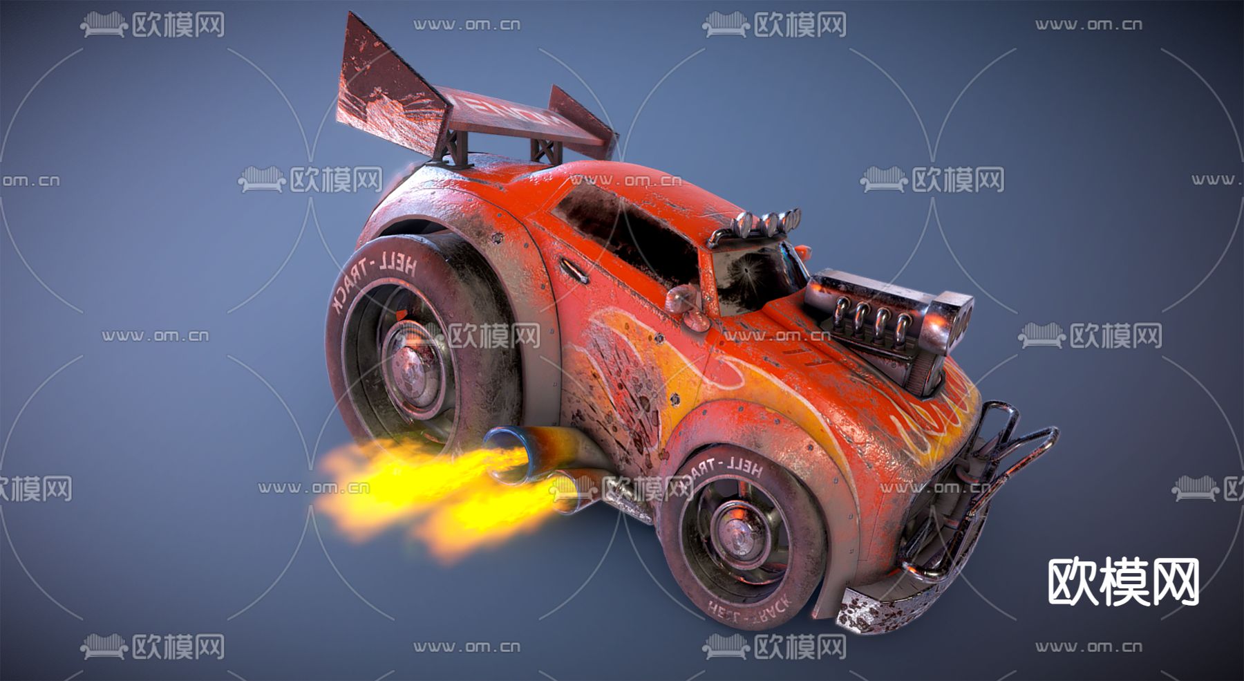 工业风汽车 破旧汽车3d模型下载（渲染图4）