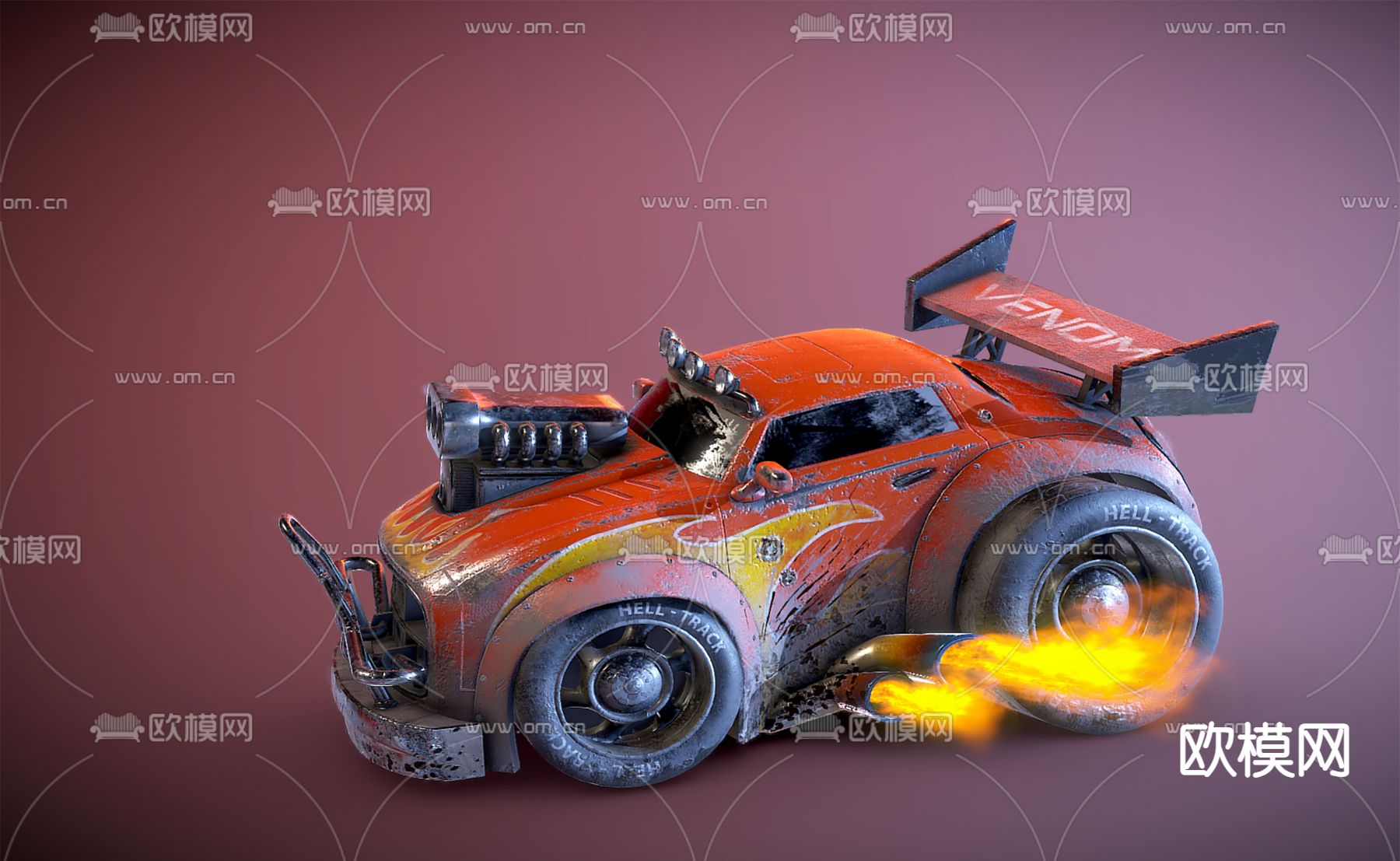 工业风汽车 破旧汽车3d模型下载（渲染图2）