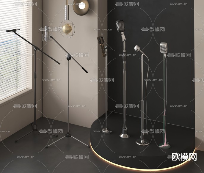 麦克风 话筒 收音器3d模型下载