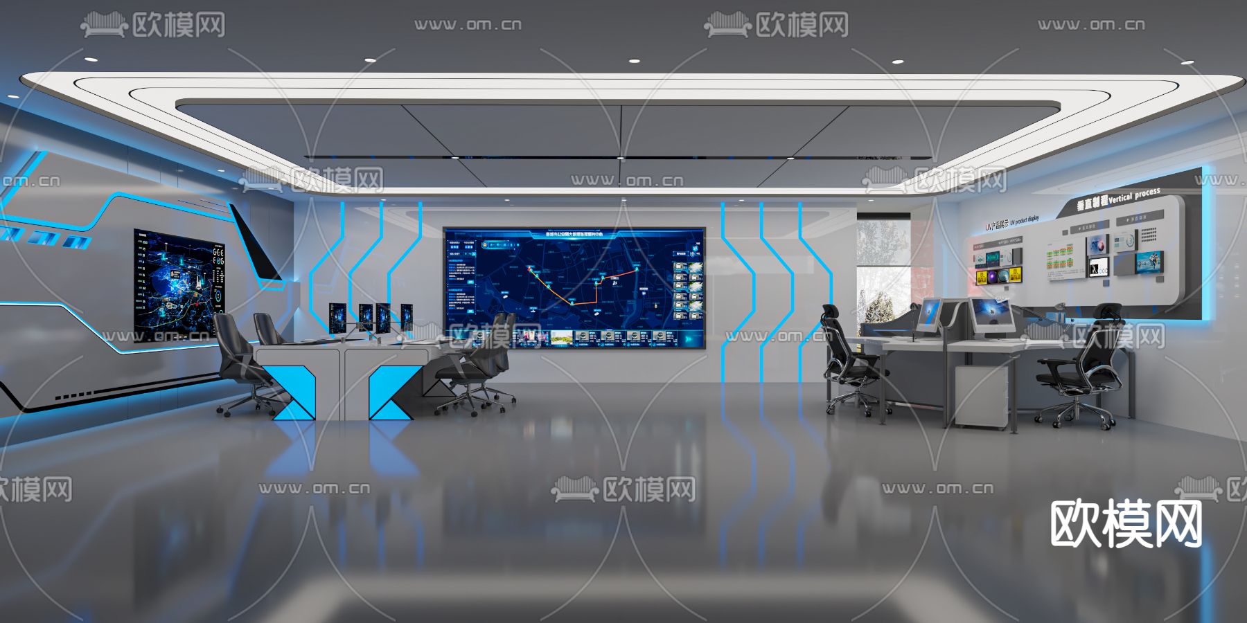 指挥控制室 监控室3d模型下载
