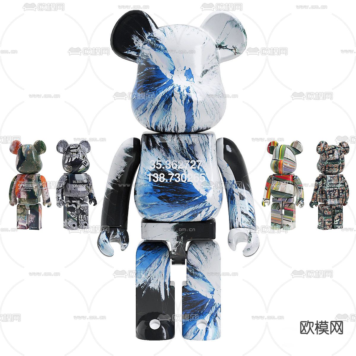 涂鸦暴力熊 手办 潮玩摆件3d模型下载（渲染图2）