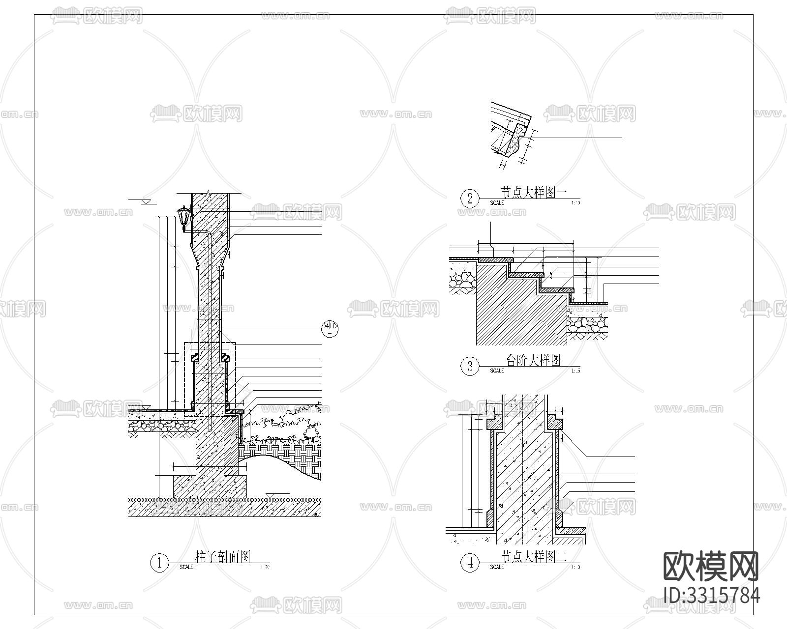 园区景亭cad大样图下载（渲染图2）