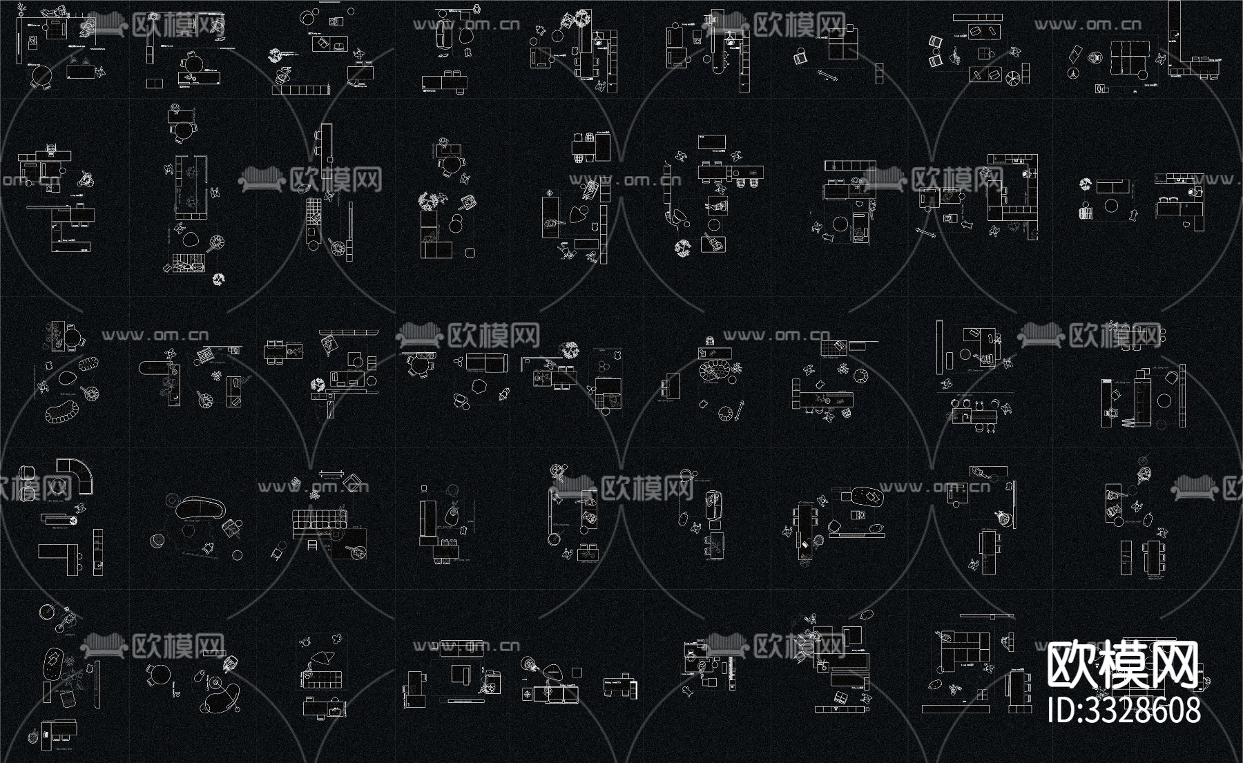 2024网红家具CAD图库下载（渲染图4）