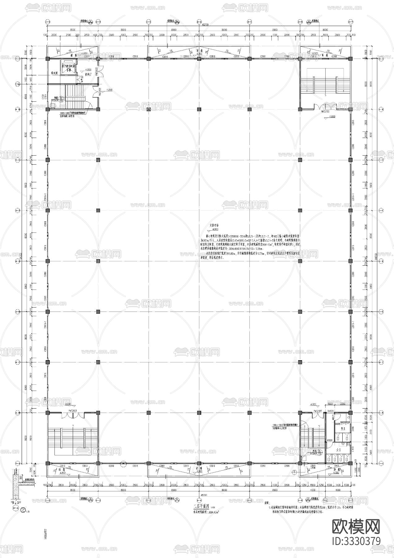 农贸市场大棚建cad施工图下载（渲染图2）