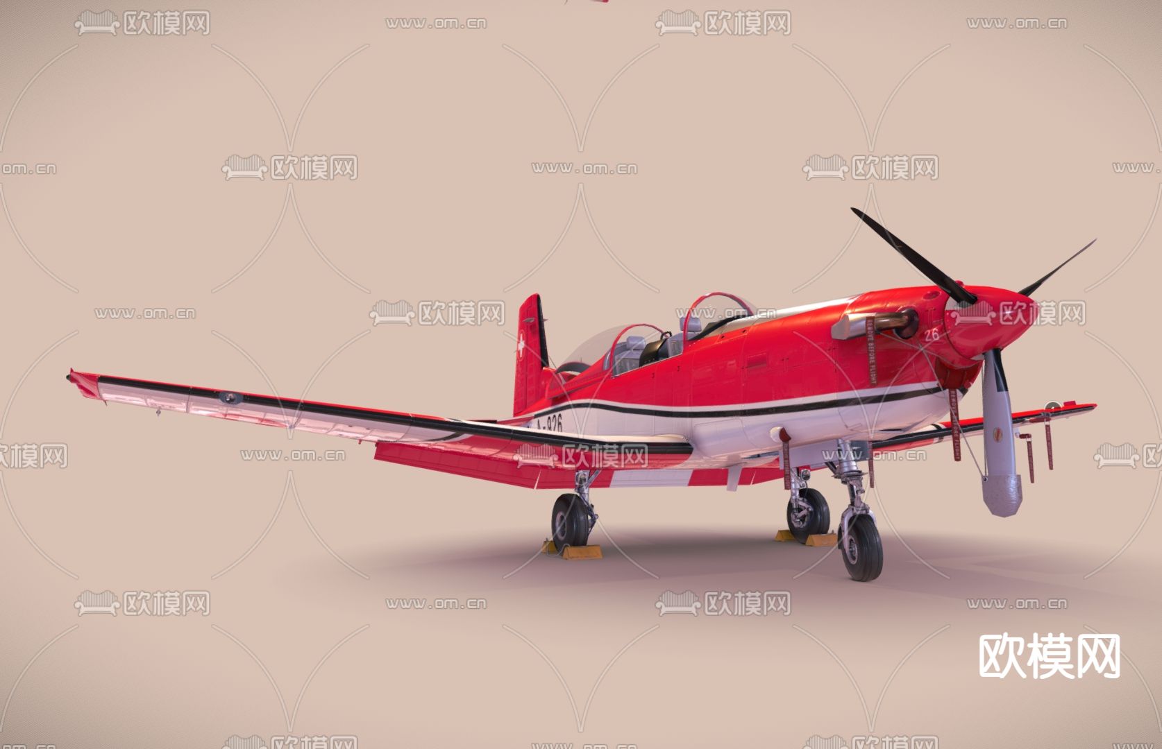 螺旋桨飞机 私人飞机3d模型下载