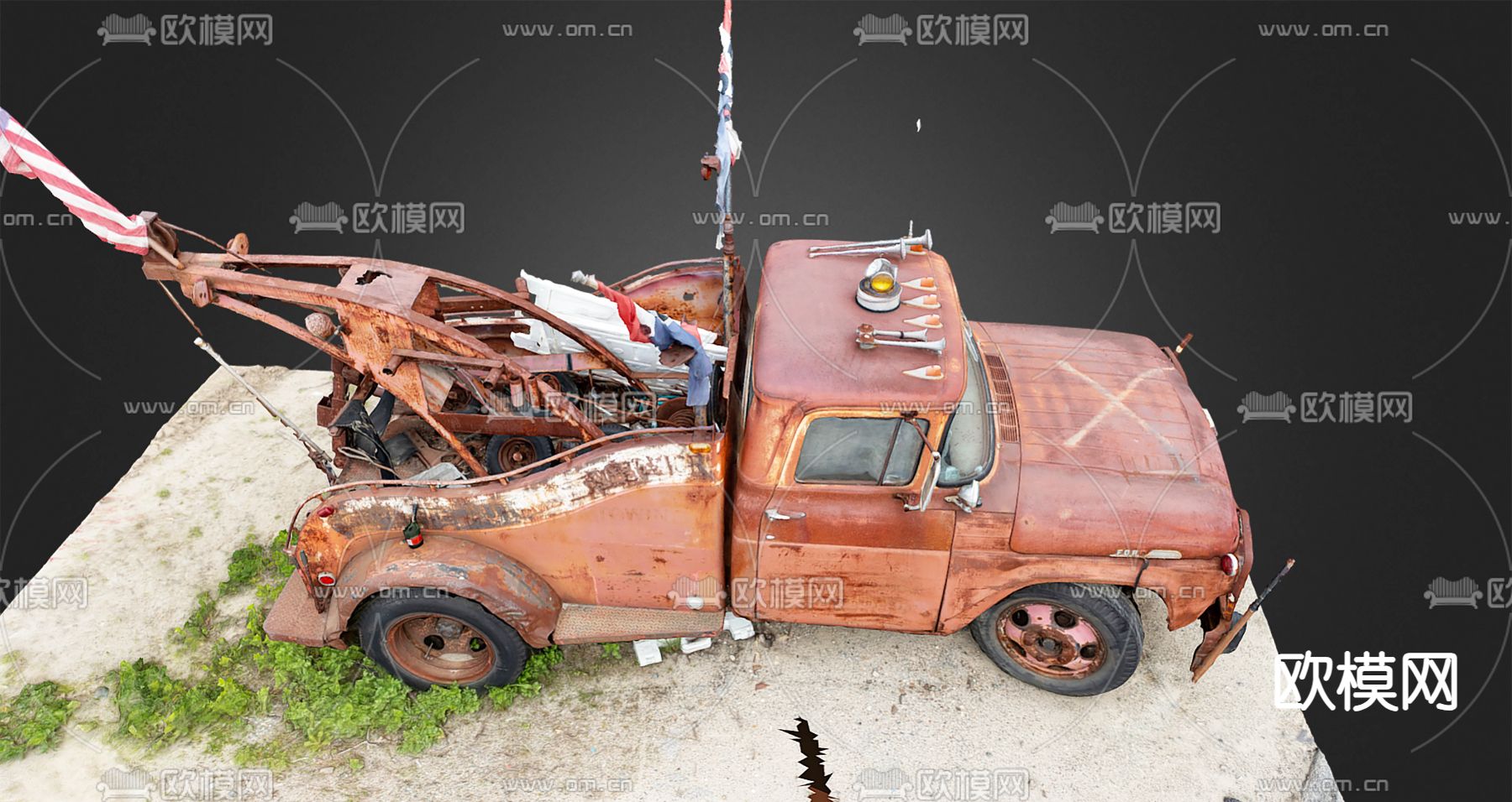 工业风汽车 卡车车头3d模型下载（渲染图4）