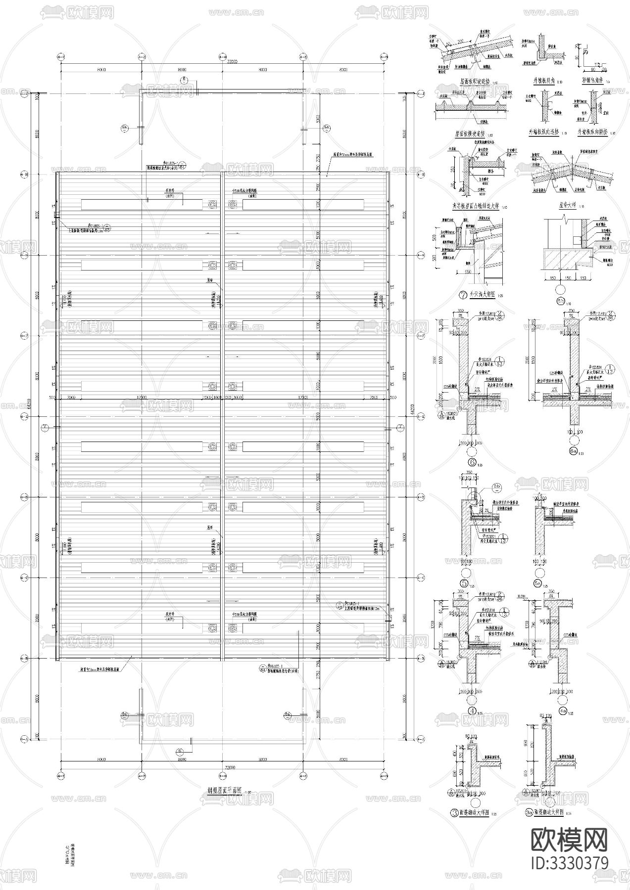 农贸市场大棚建cad施工图下载（渲染图5）