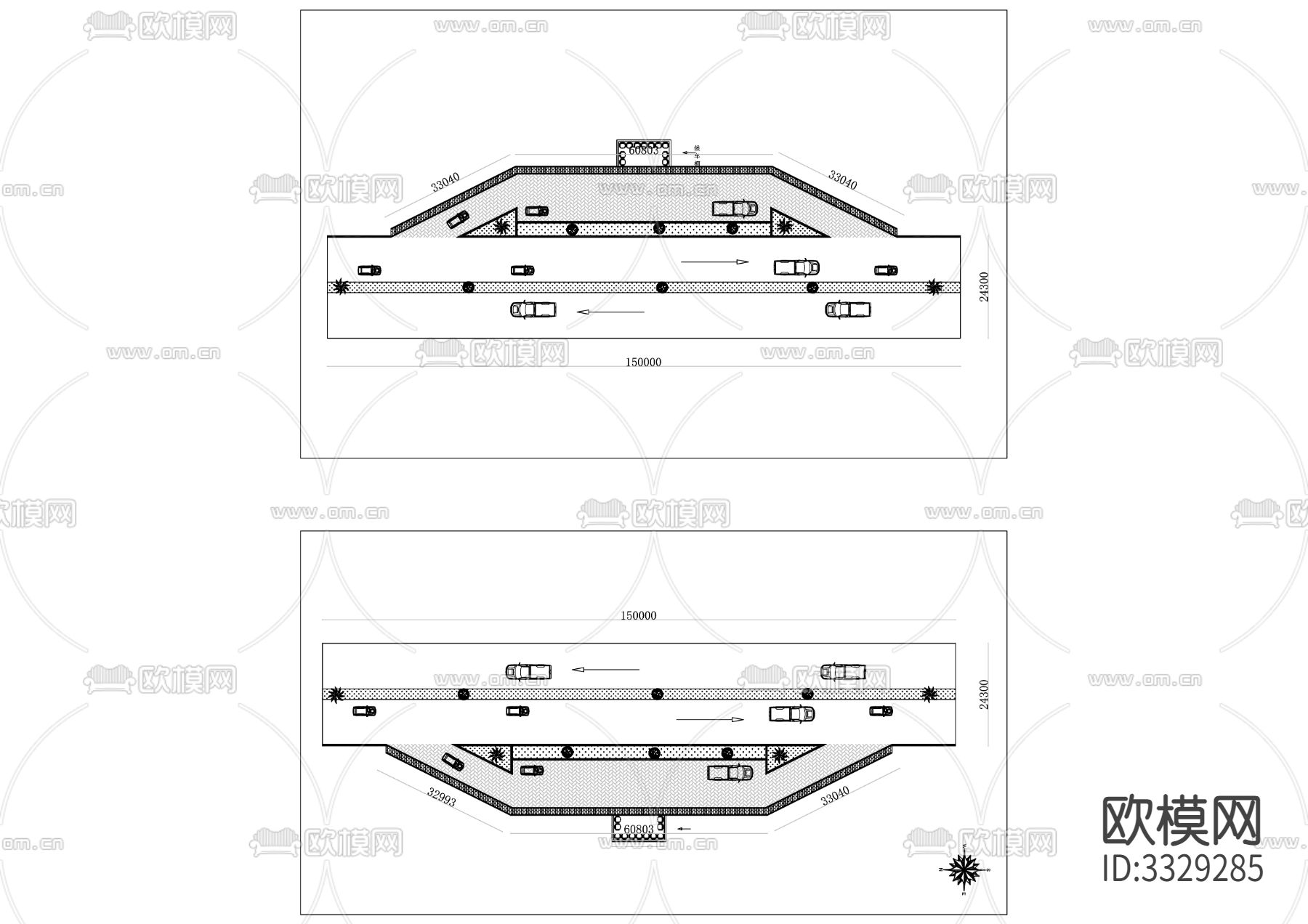 公交专用道布局规划详图cad大样图下载