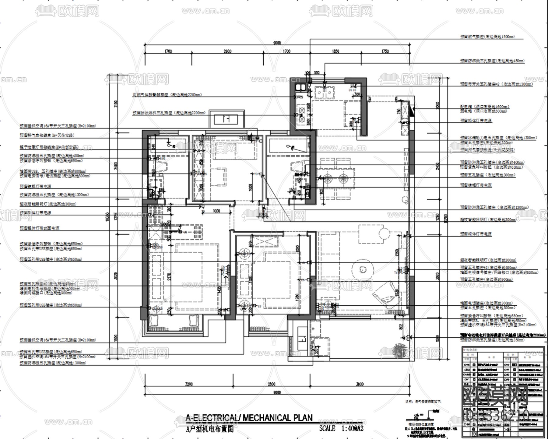 矩阵纵横-青岛天一仁和样板房A户型+效果图cad施工图下载（渲染图9）