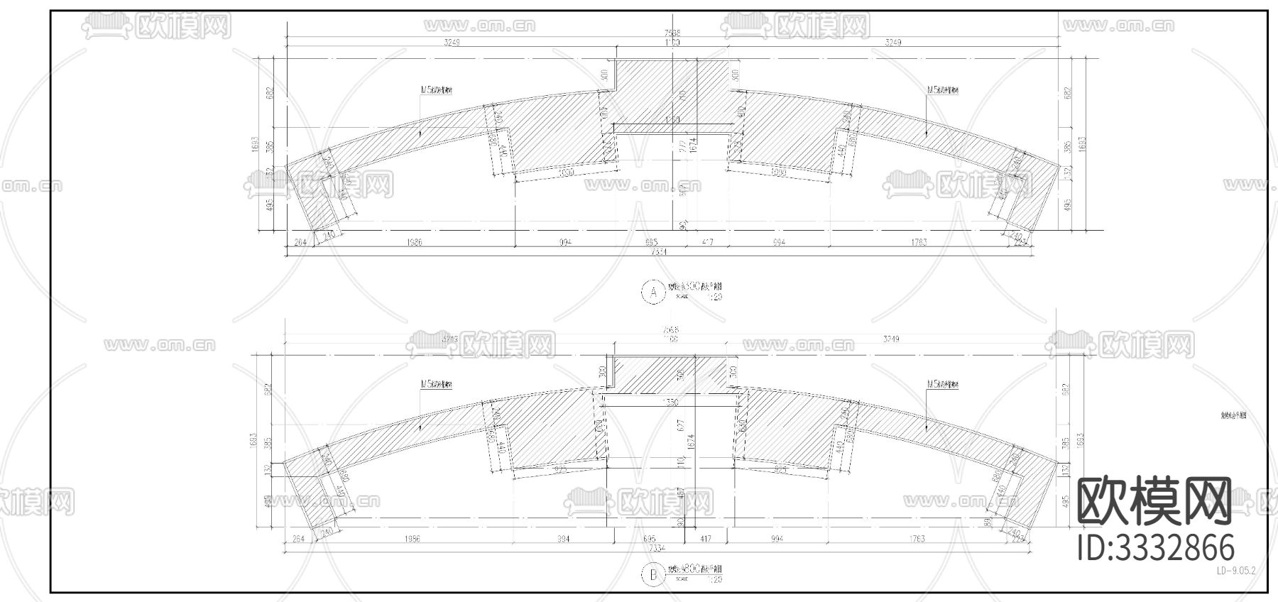 精品景观施工图烧烤台详图下载（渲染图2）