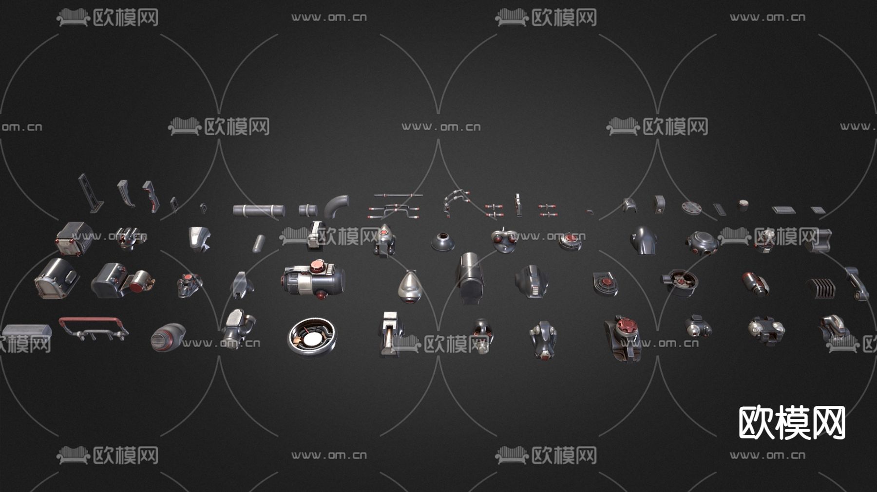 科幻零件 工业零件3d模型下载