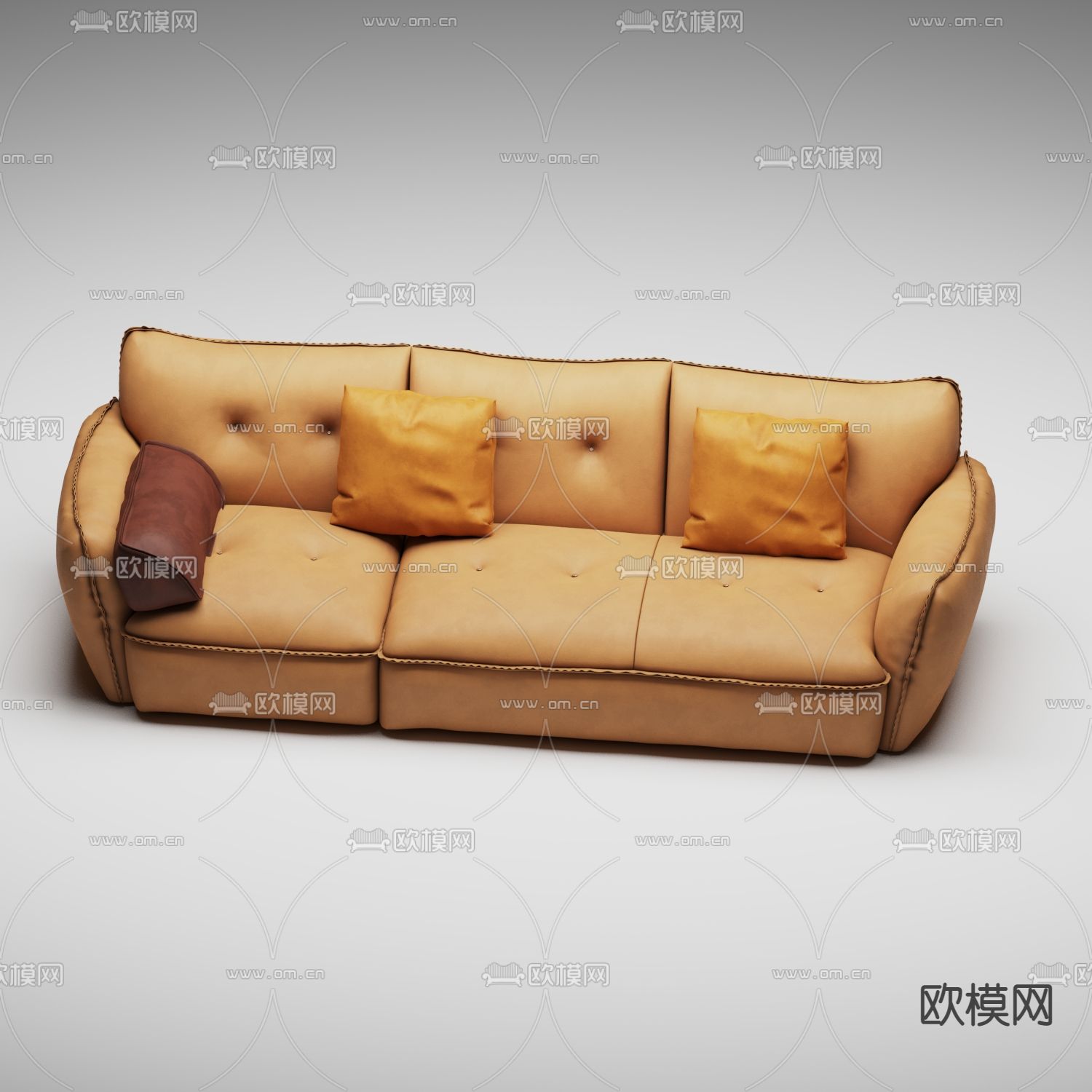 多人沙发 休闲沙发3d模型下载（渲染图1）