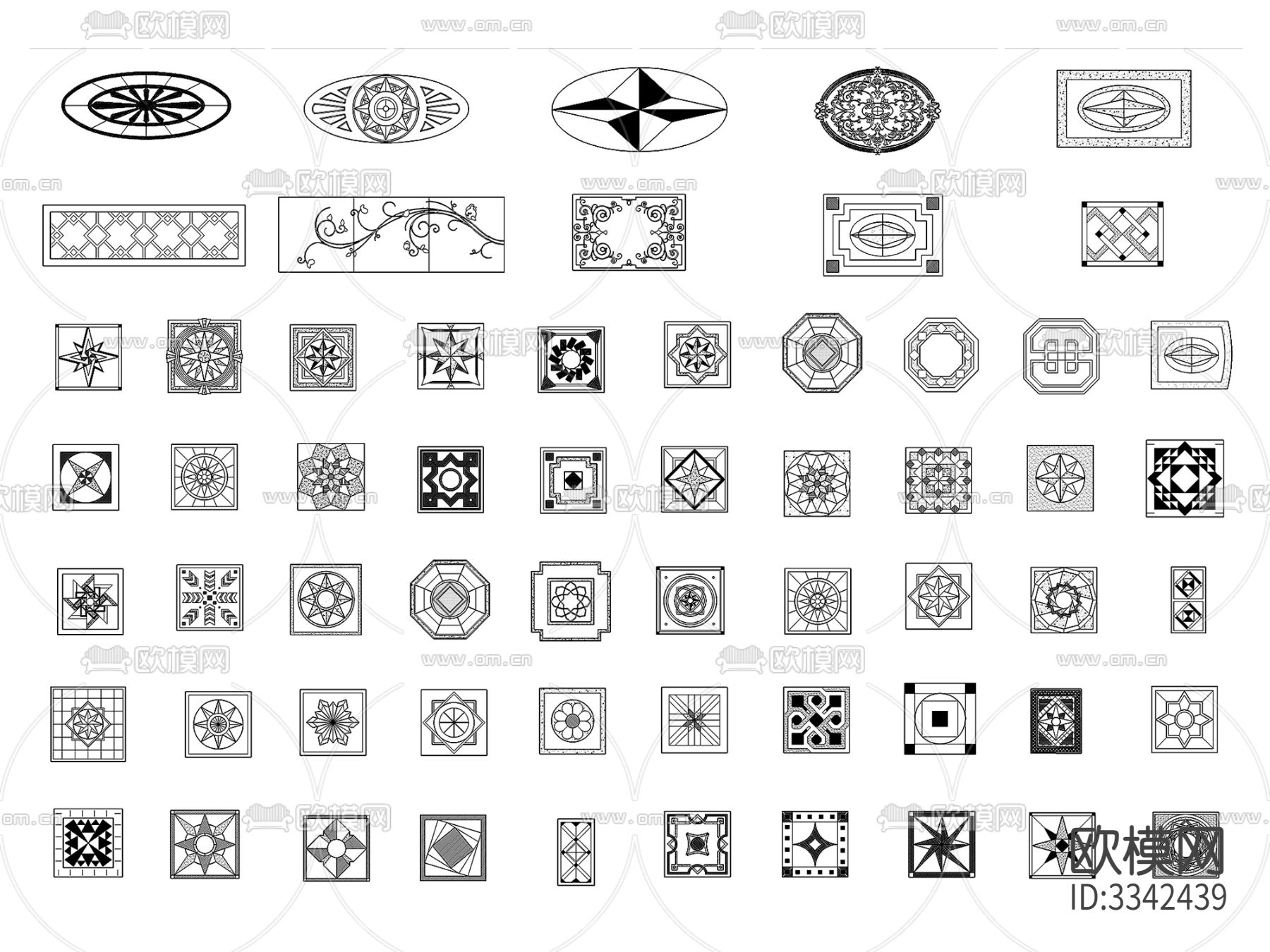2024年最全地面拼花cad图库下载（渲染图9）
