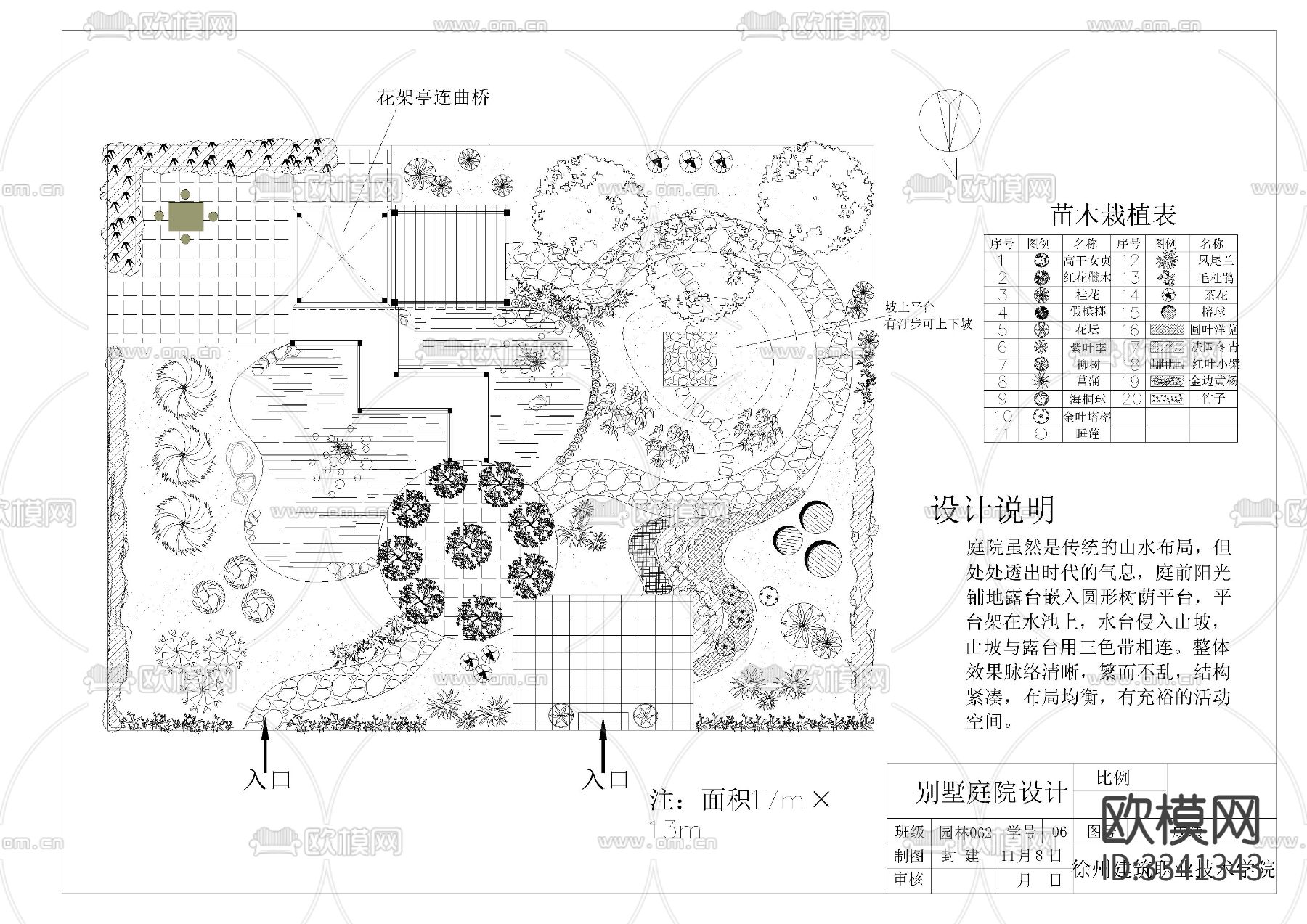 40套别墅庭院屋顶花园园林景观绿化方案设计cad施工图下载（渲染图4）