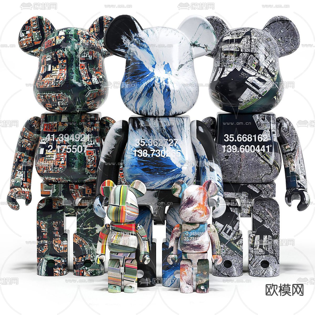 涂鸦暴力熊 手办 潮玩摆件3d模型下载（渲染图1）