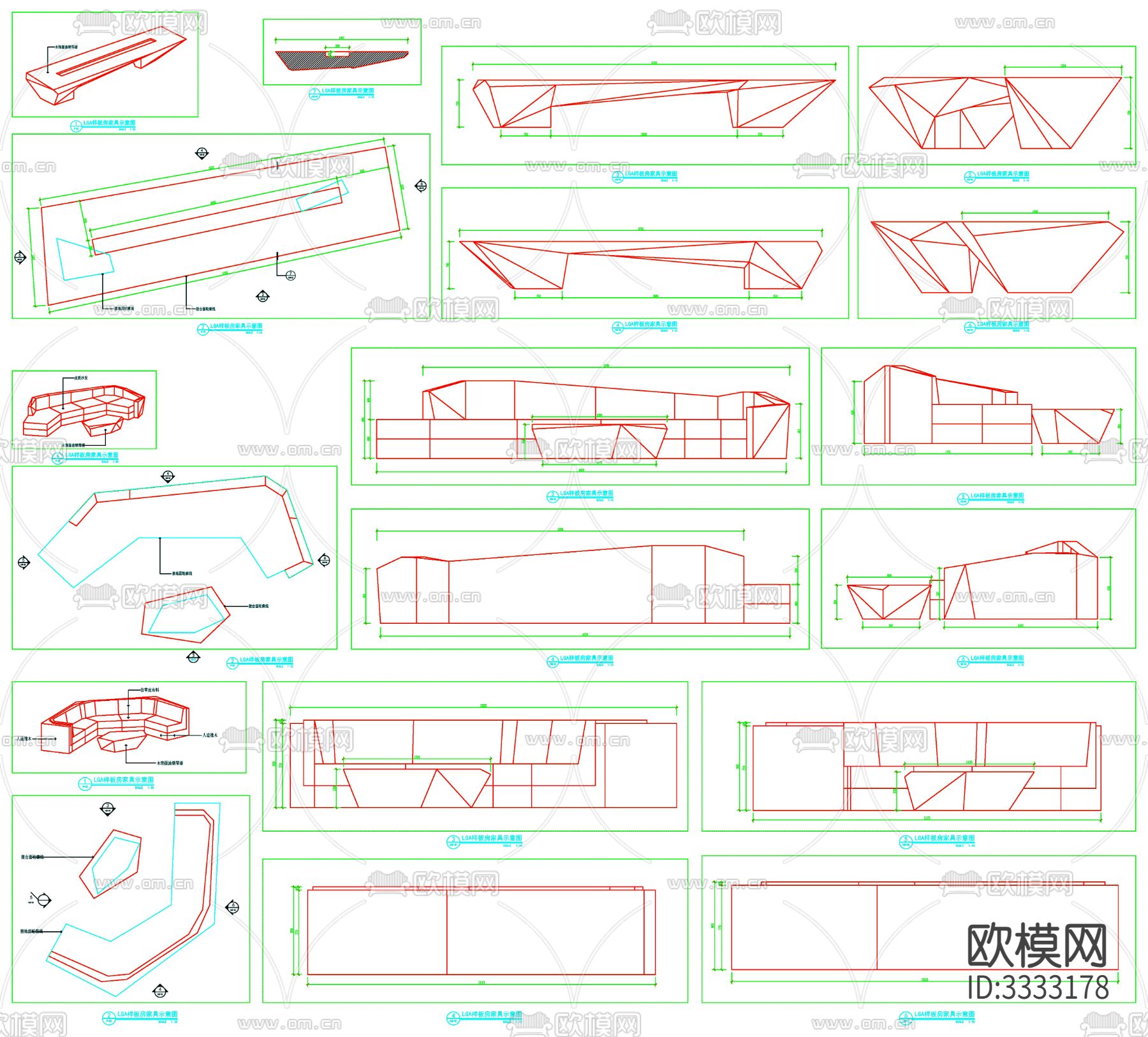 前台 吧台 水吧 服务台 柜台 服务台设计 吧台详图cad图库下载（渲染图1）