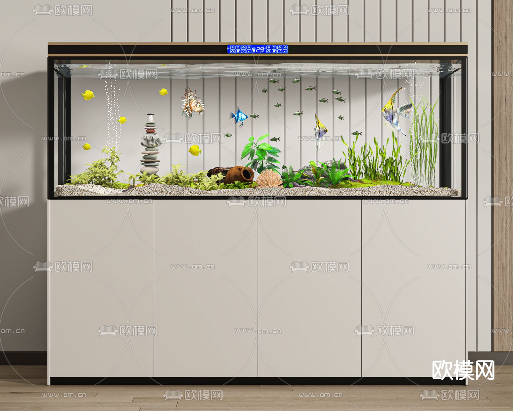 鱼缸 水族3d模型下载