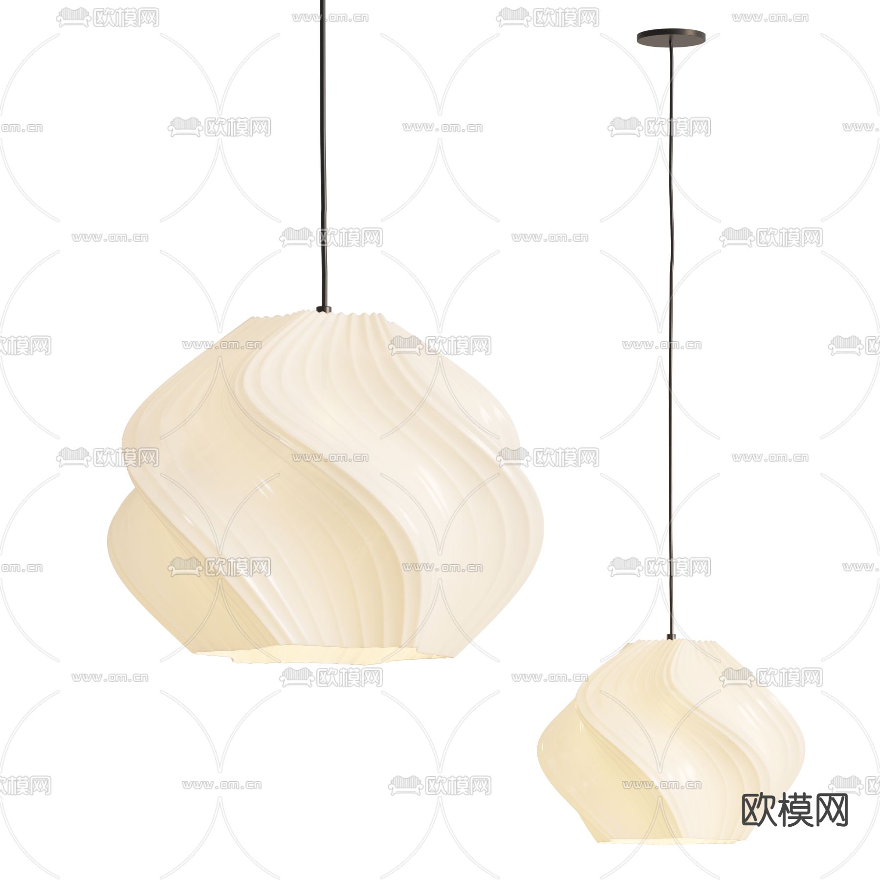 Creme Atelier 艺术吊灯3d模型下载