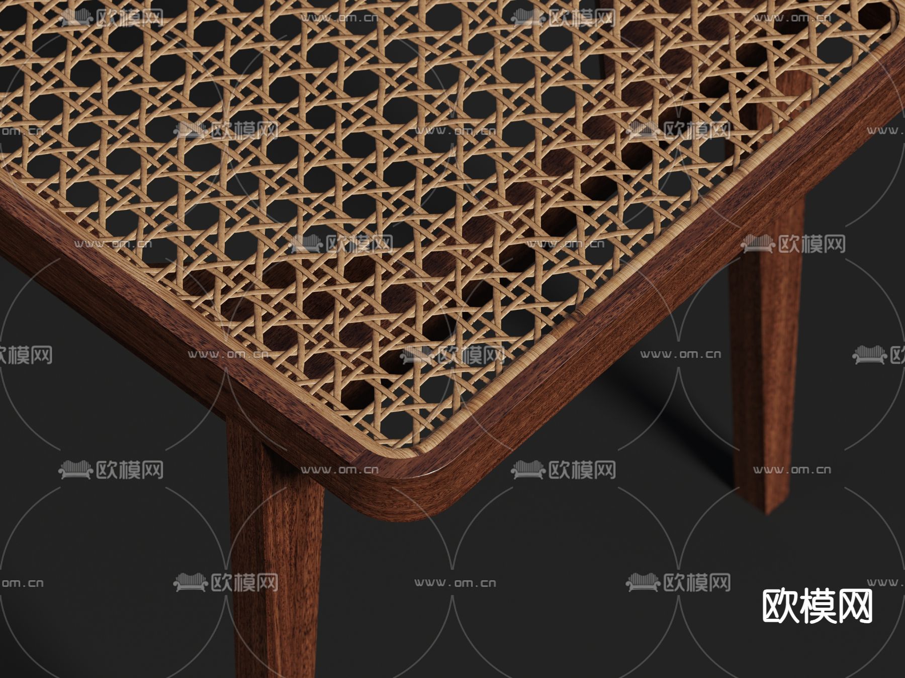 长凳 凳子 藤编凳 条凳3d模型下载（渲染图3）