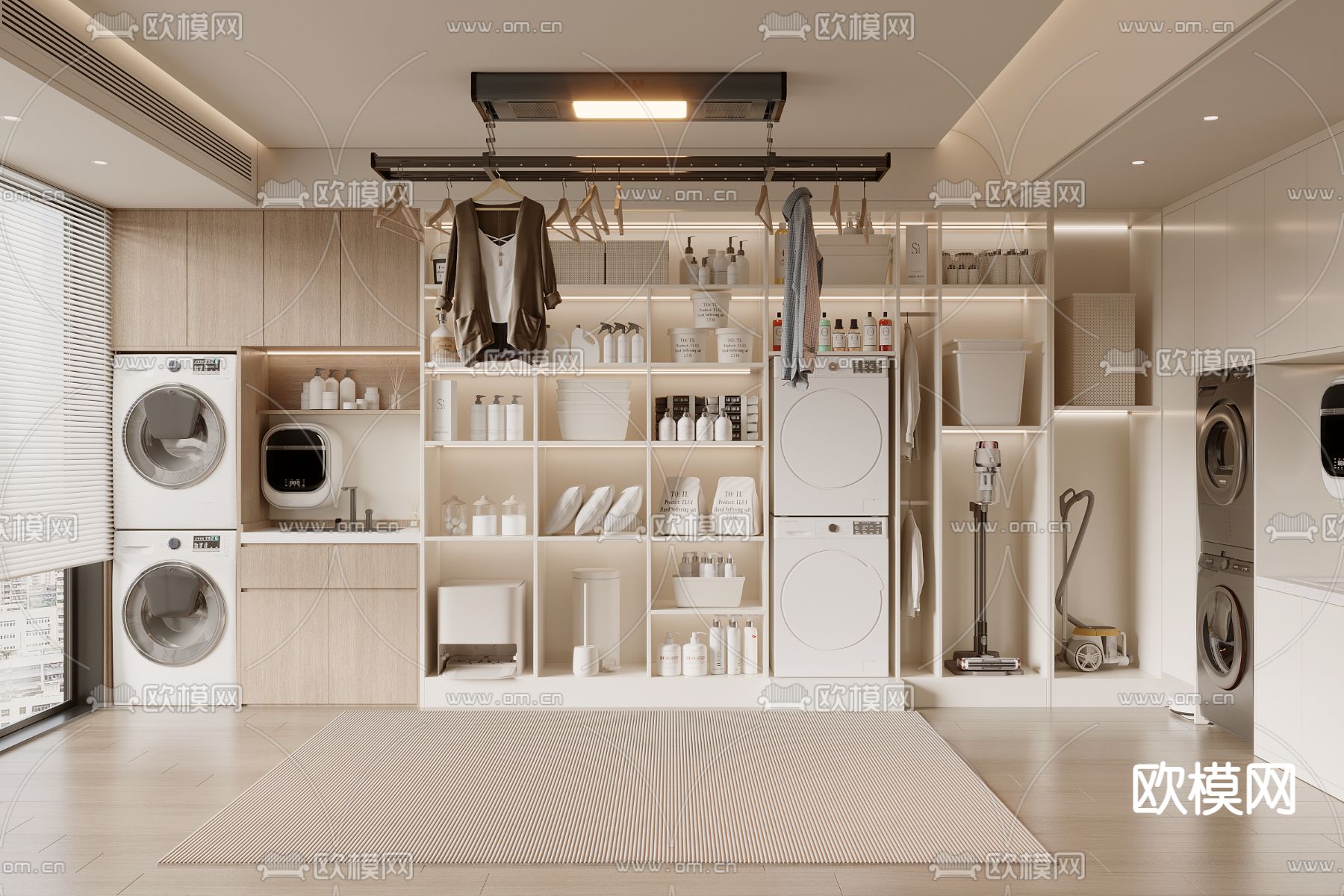 阳台柜 洗衣房 洗衣机3d模型下载