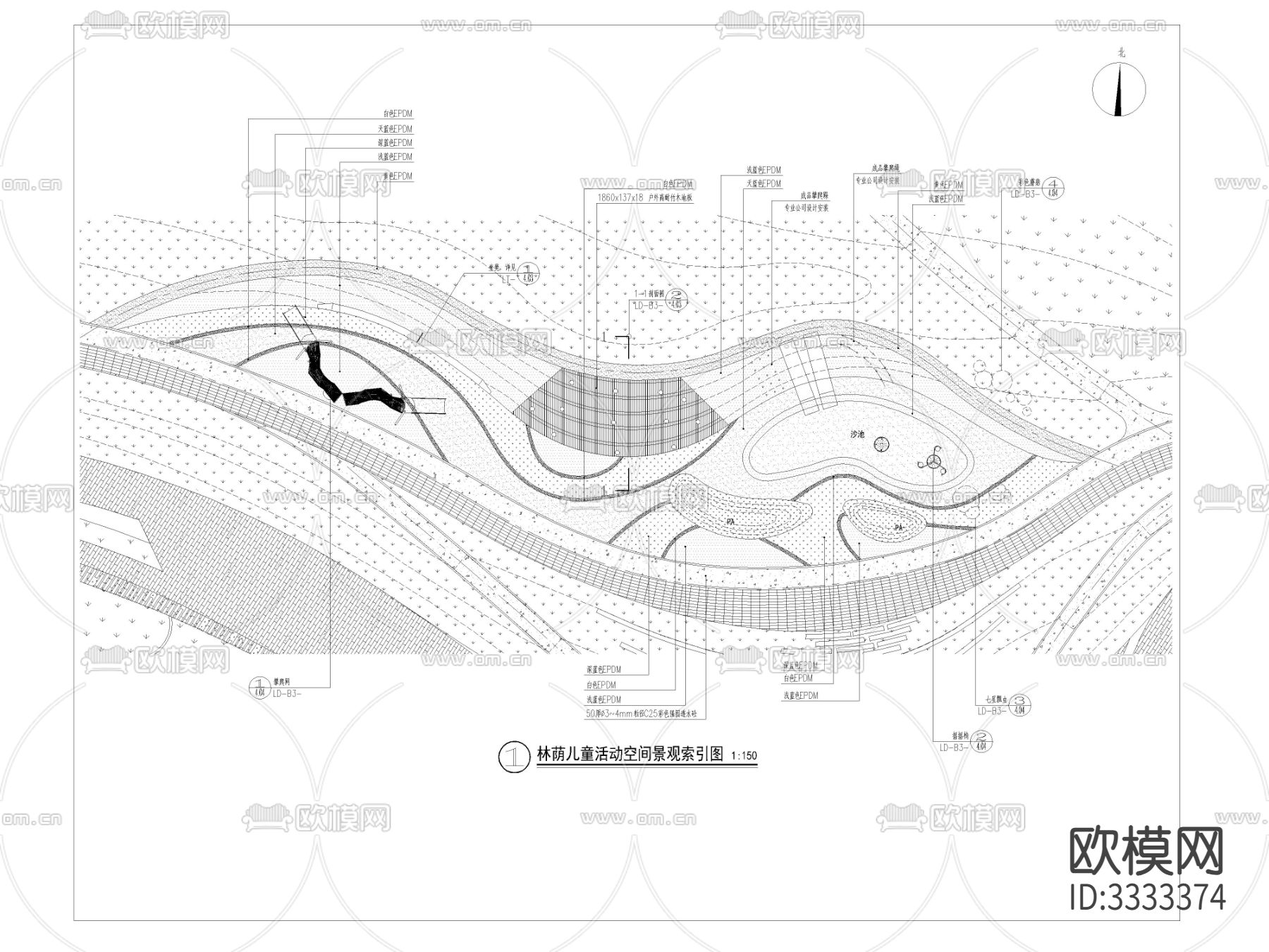 儿童活动空间节点大样图下载（渲染图1）