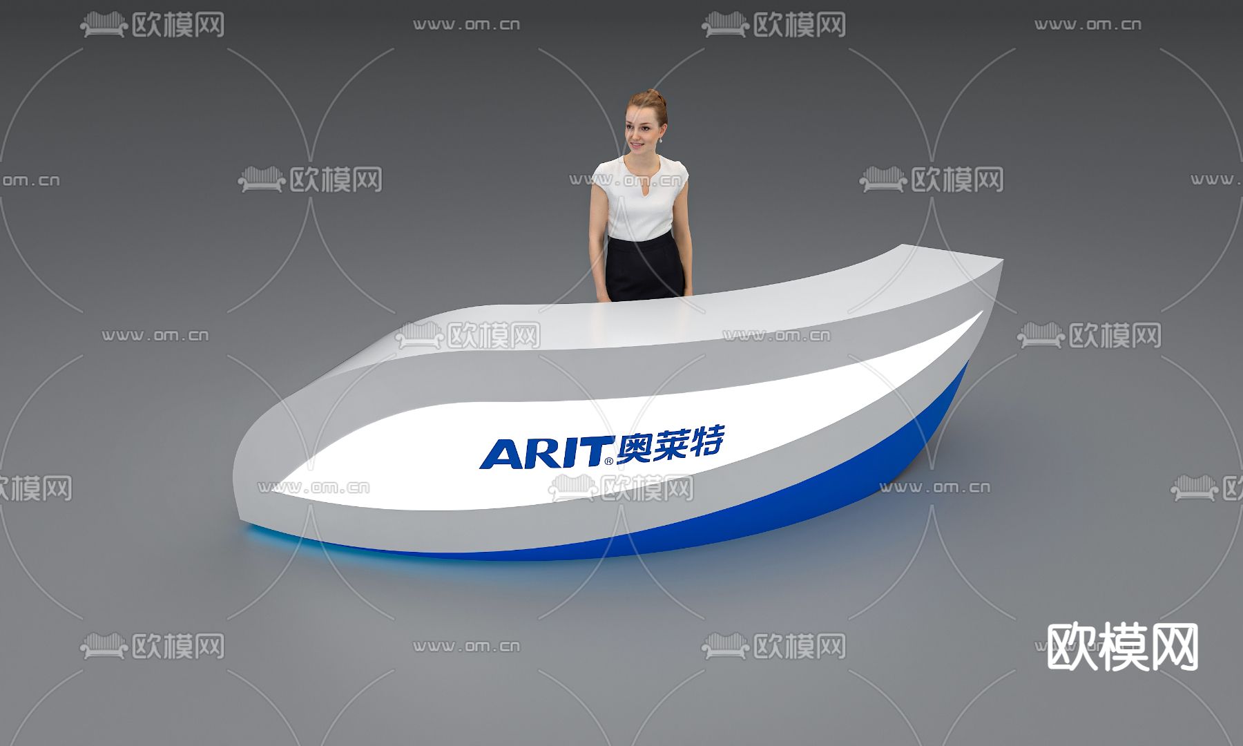 接待台 前台 柜台 服务台3d模型下载