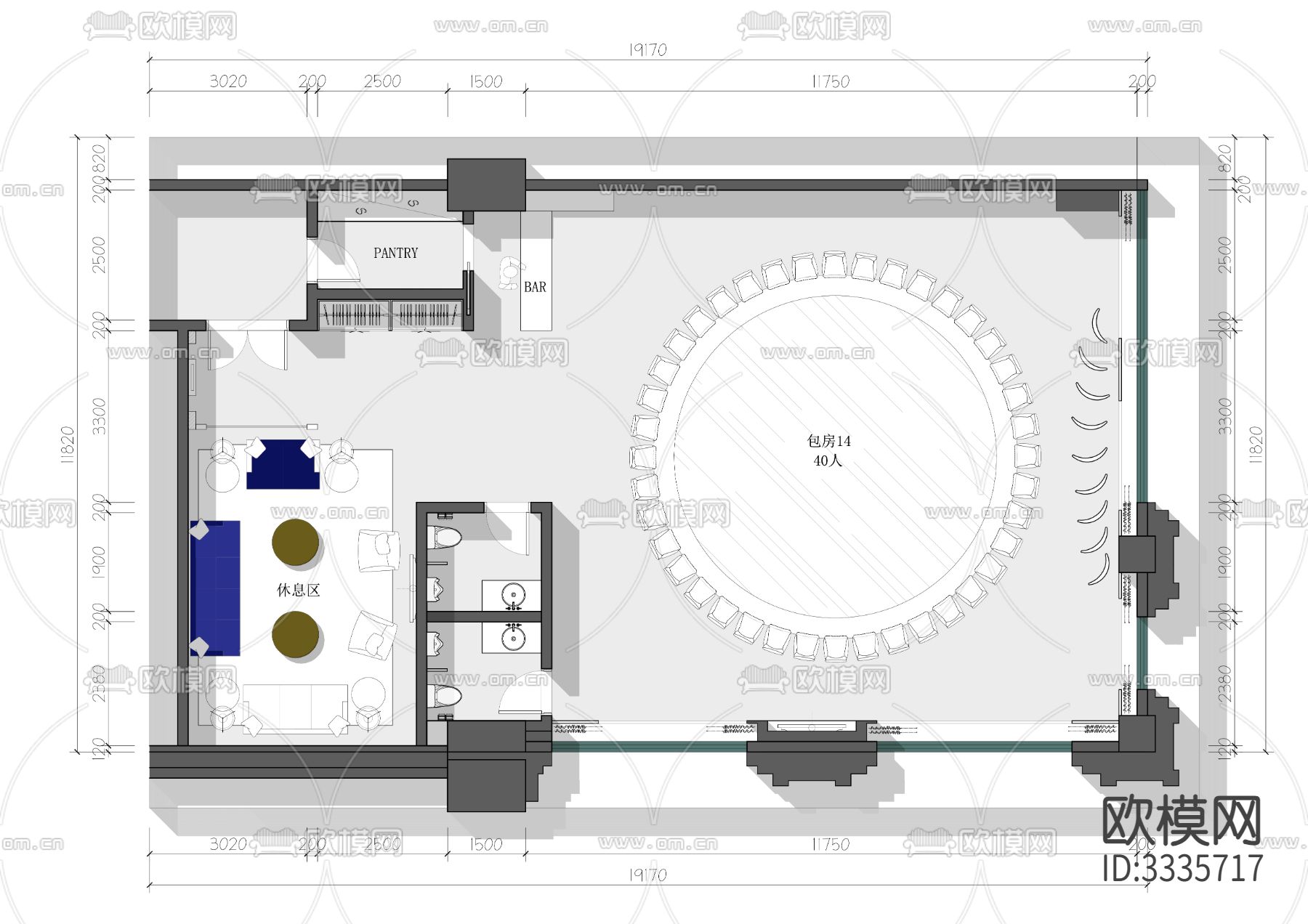 星际酒店VIP包房cad平面图下载