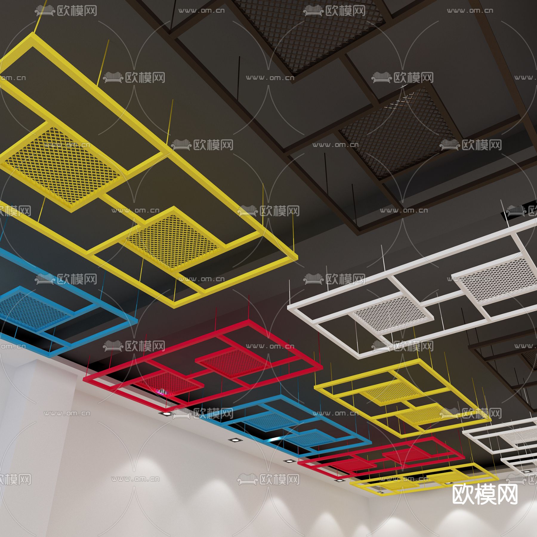工业风快餐厅3d模型下载（渲染图2）