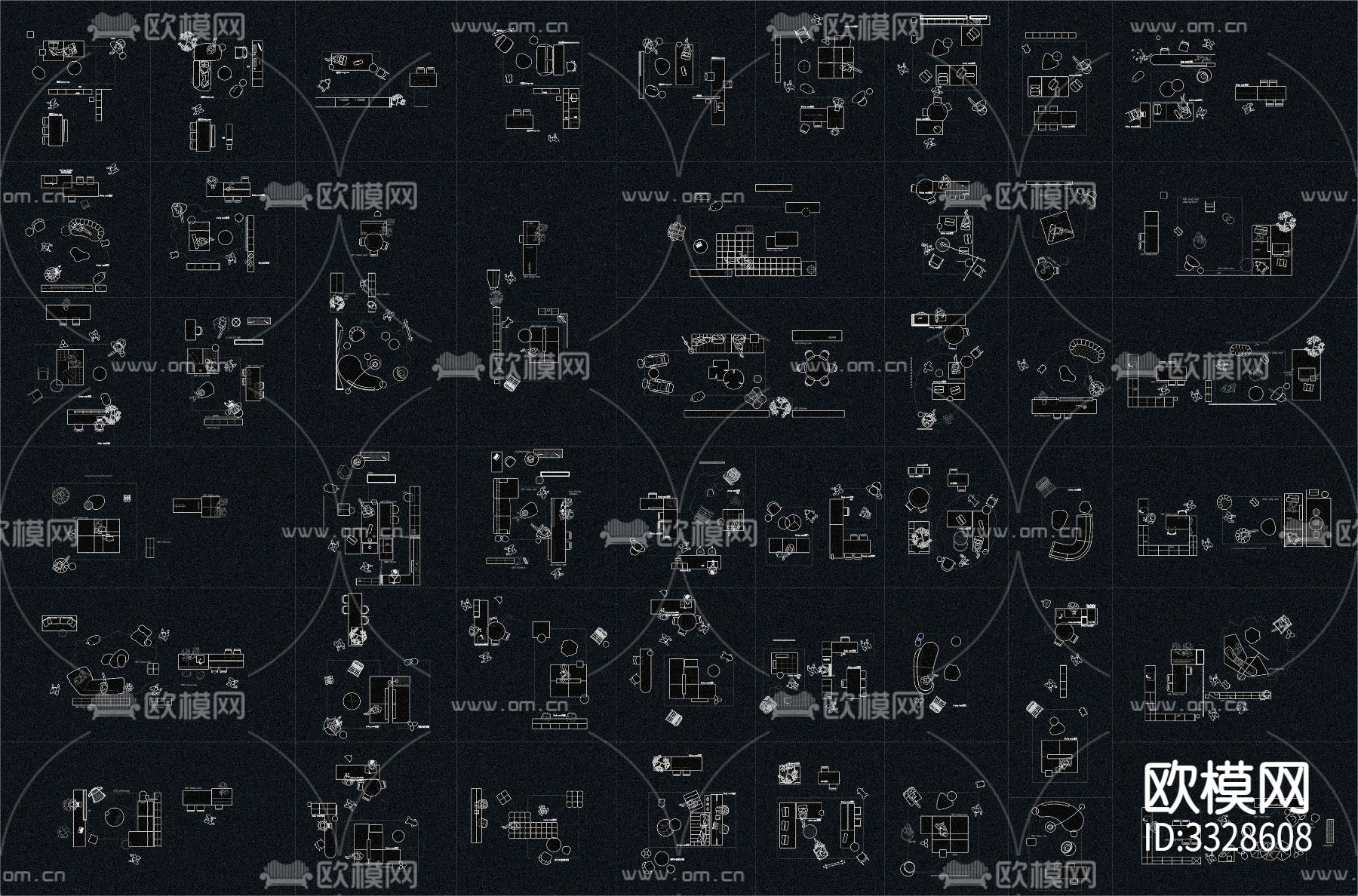 2024网红家具CAD图库下载（渲染图2）