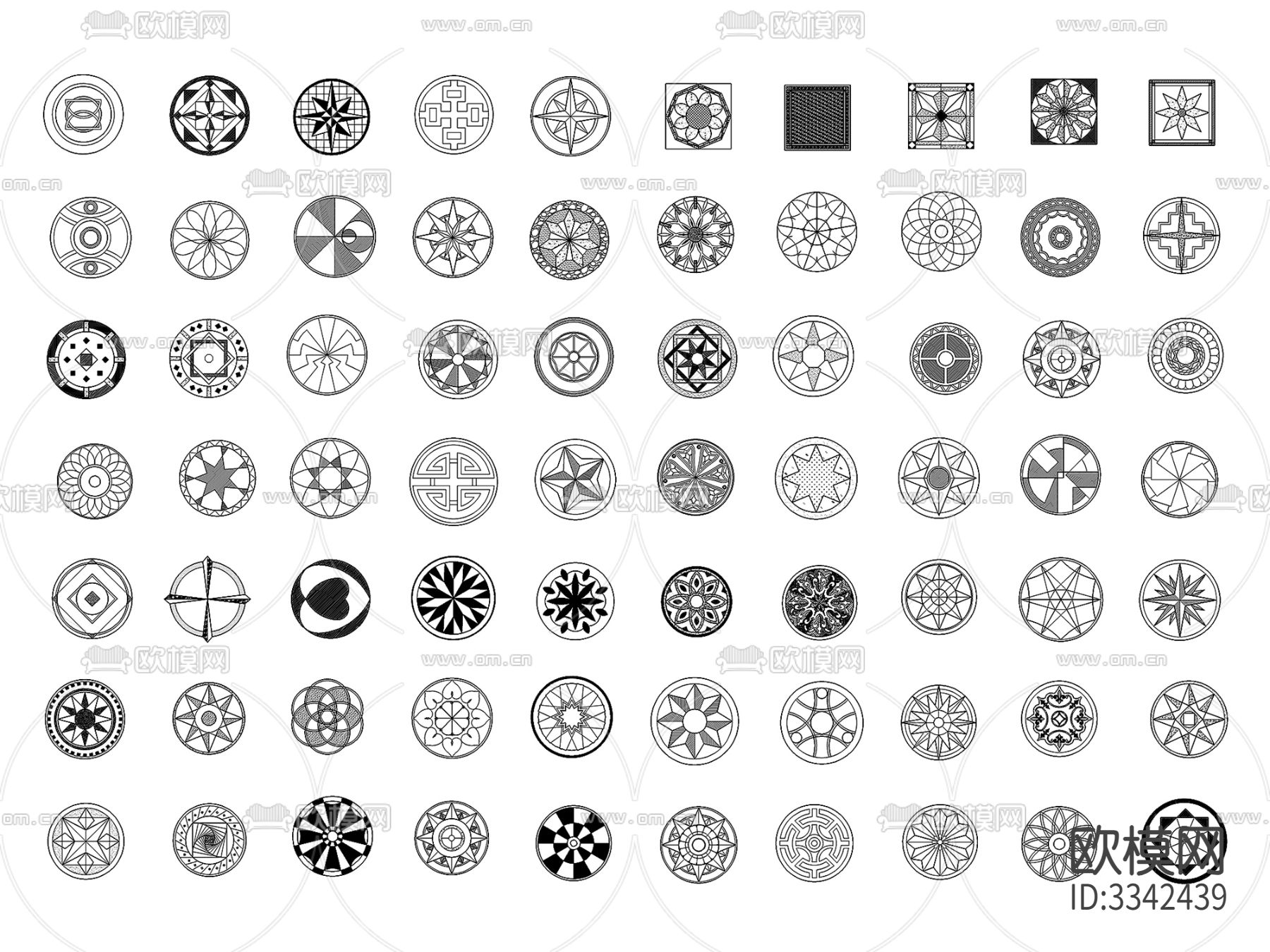 2024年最全地面拼花cad图库下载（渲染图10）