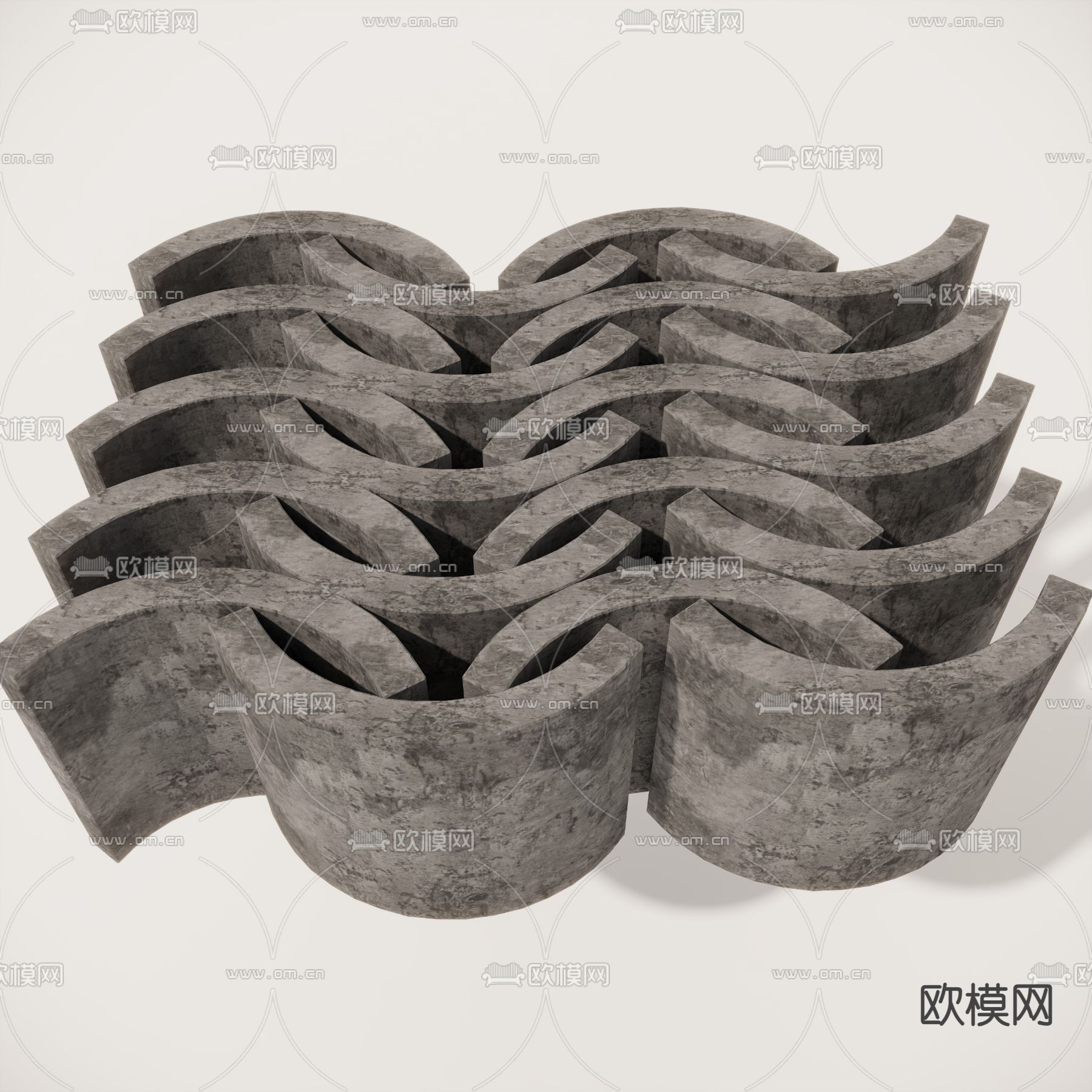 瓦片 屋檐 房檐 屋顶3d模型下载