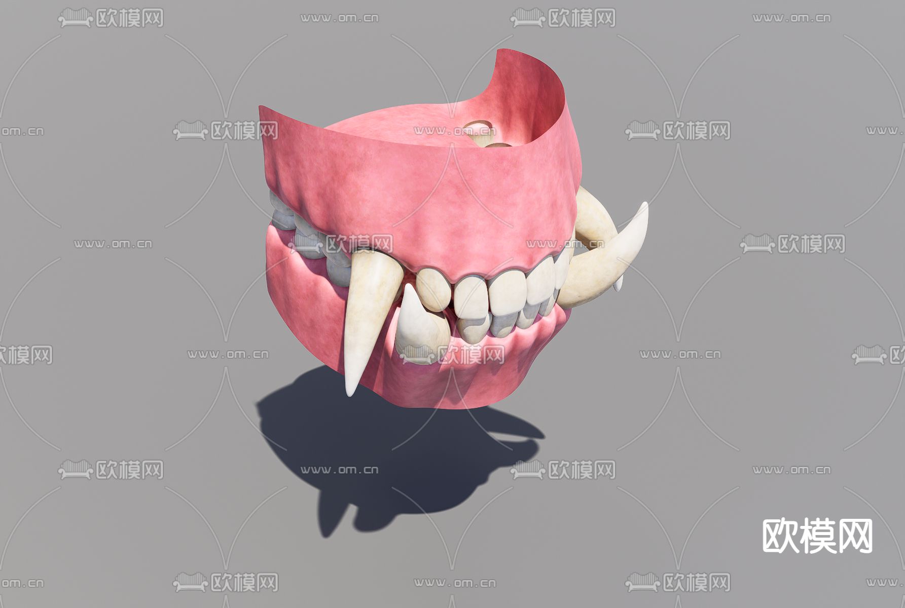 兽人牙齿模具3d模型下载（渲染图2）