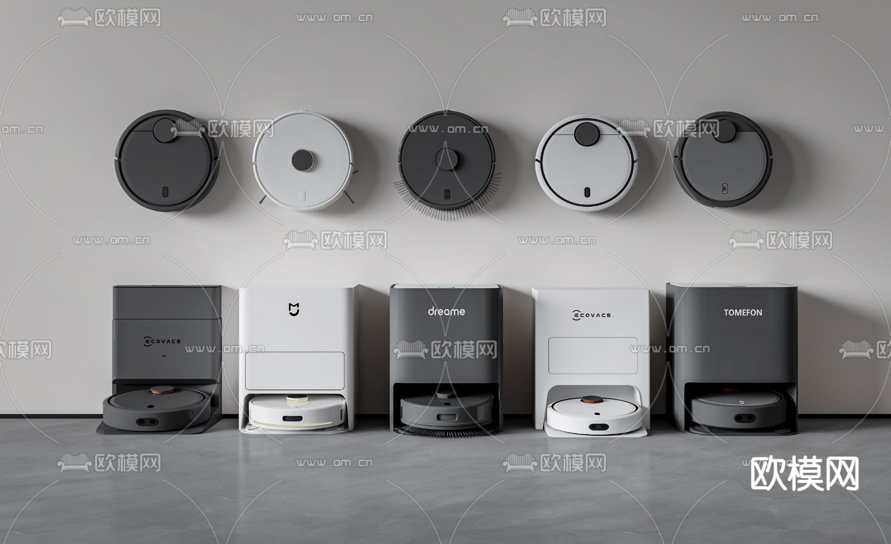 扫地机器人 拖地机器人 智能家电 扫地机3d模型下载