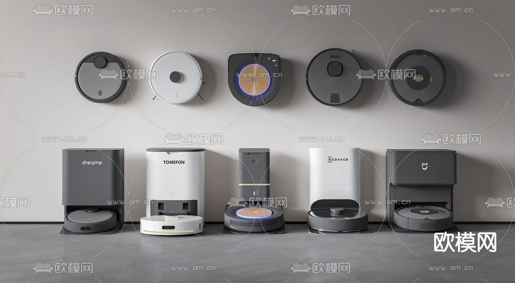 扫地机器人 拖地机器人 智能家电 扫地机3d模型下载
