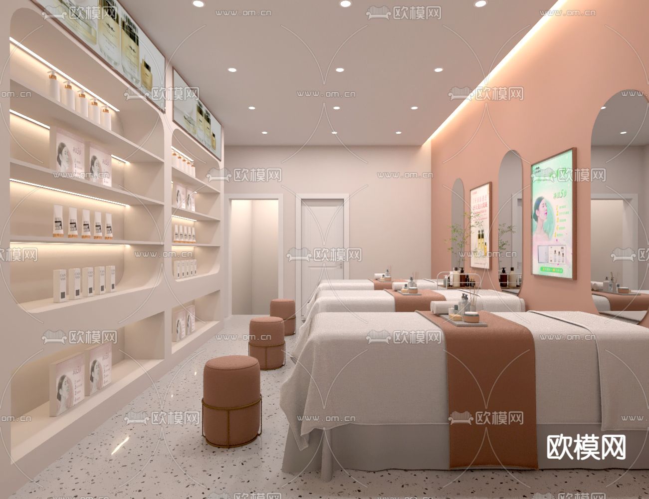 美容SPA 按摩店 养身馆免费3d模型下载（渲染图2）