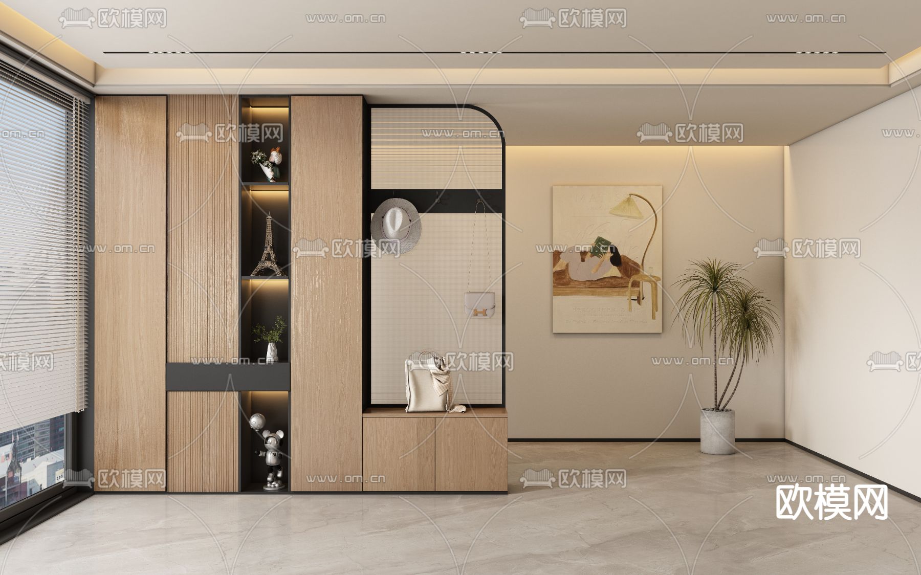 玄关过道 隔断3d模型下载