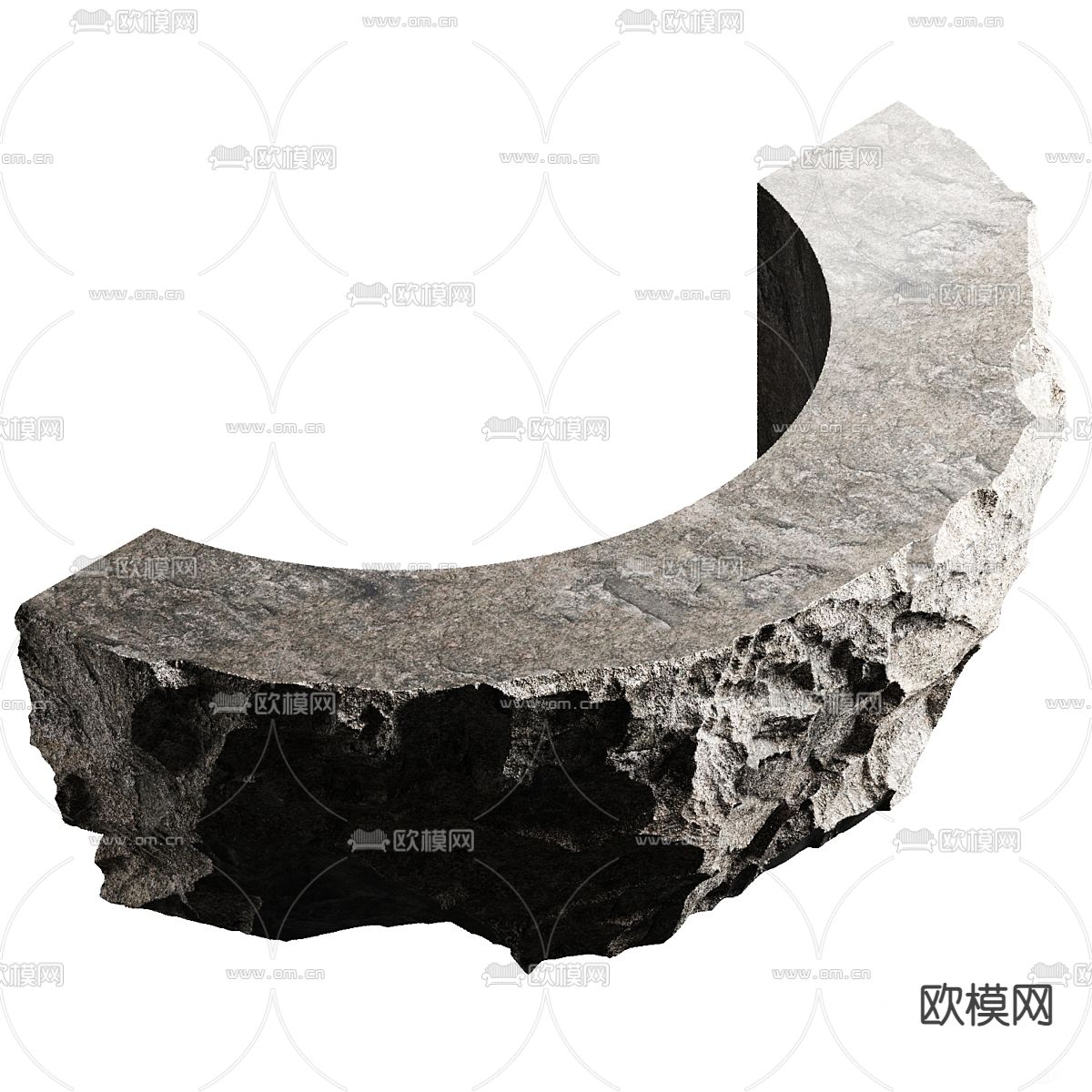 岩石前台 吧台 服务台3d模型下载（渲染图2）